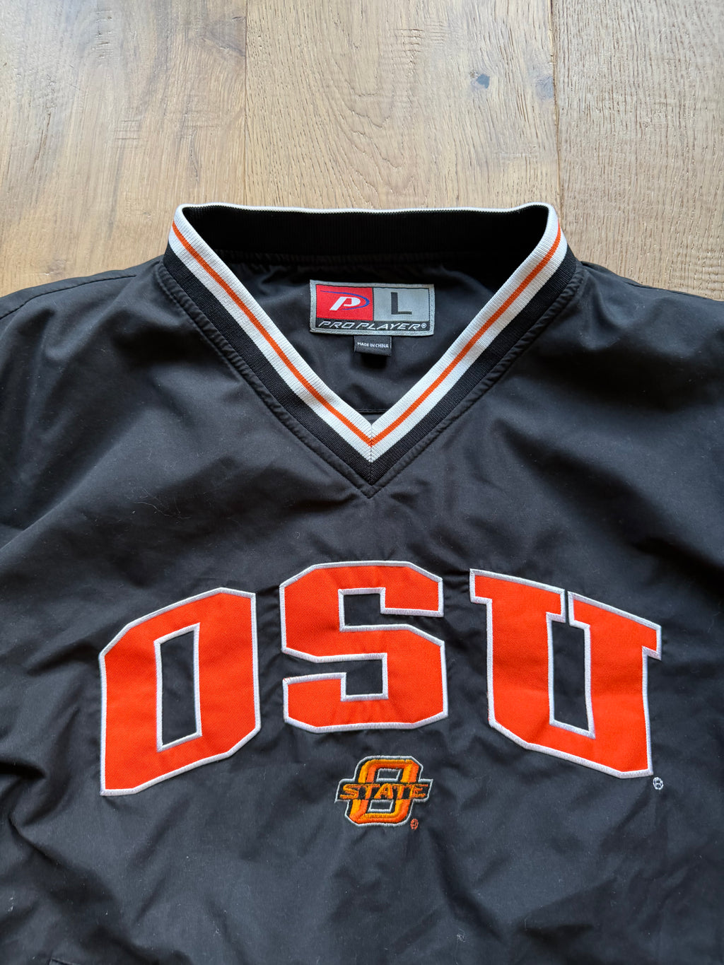 Black 00s OSU Pro Player Windbreaker Pullover Large