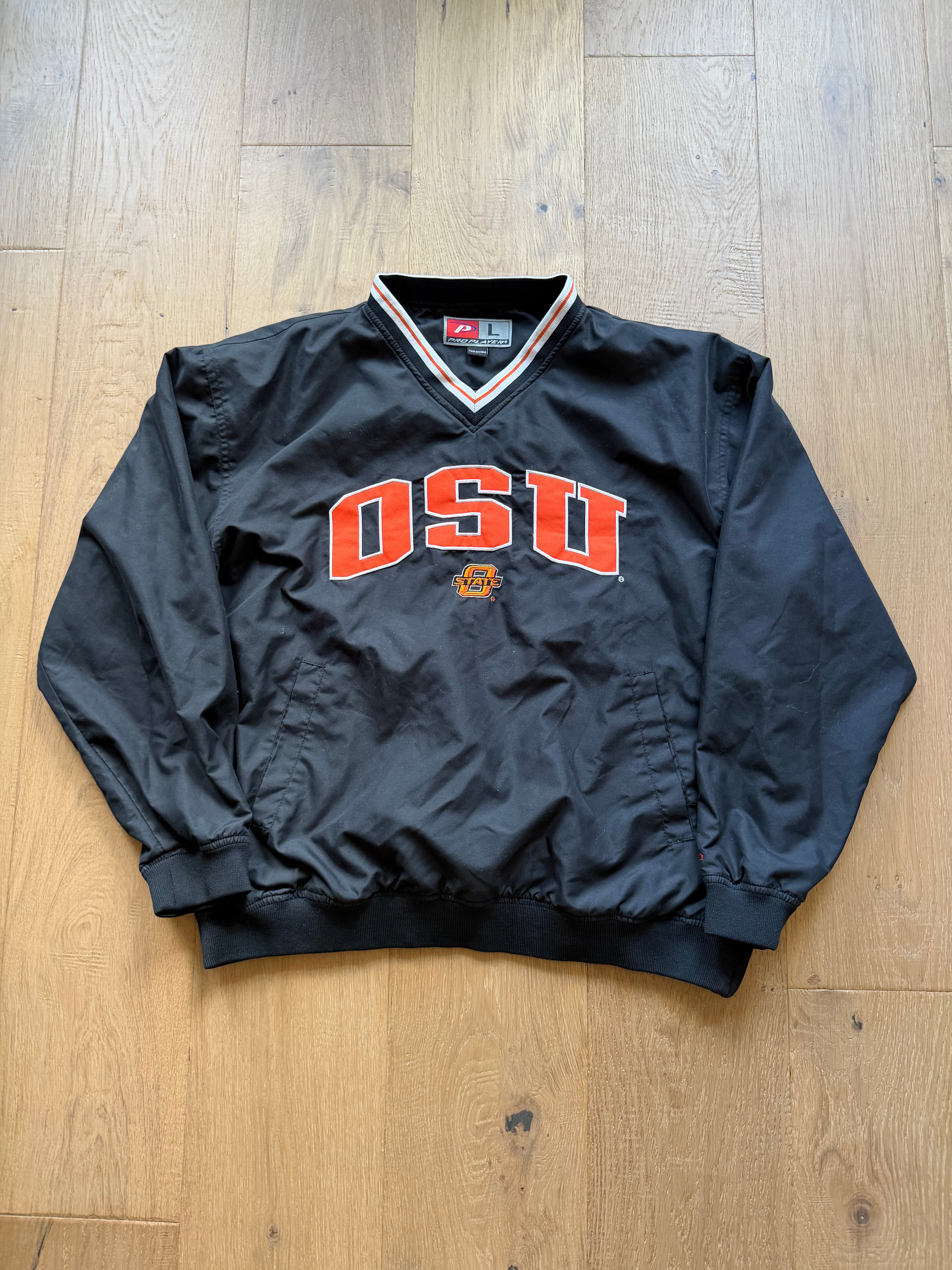 Black 00s OSU Pro Player Windbreaker Pullover Large