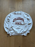 Light Grey 90s Russell Athletic Pro Cotton “Oklahoma State” Black Classic Crewneck Sweatshirt Medium
