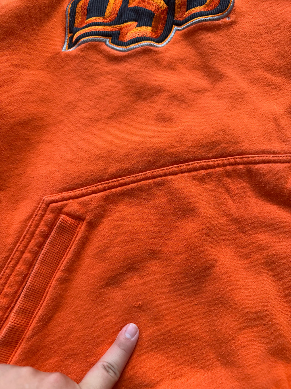 Orange 00s Nike OSU Embroidered Hood Hoodie Medium