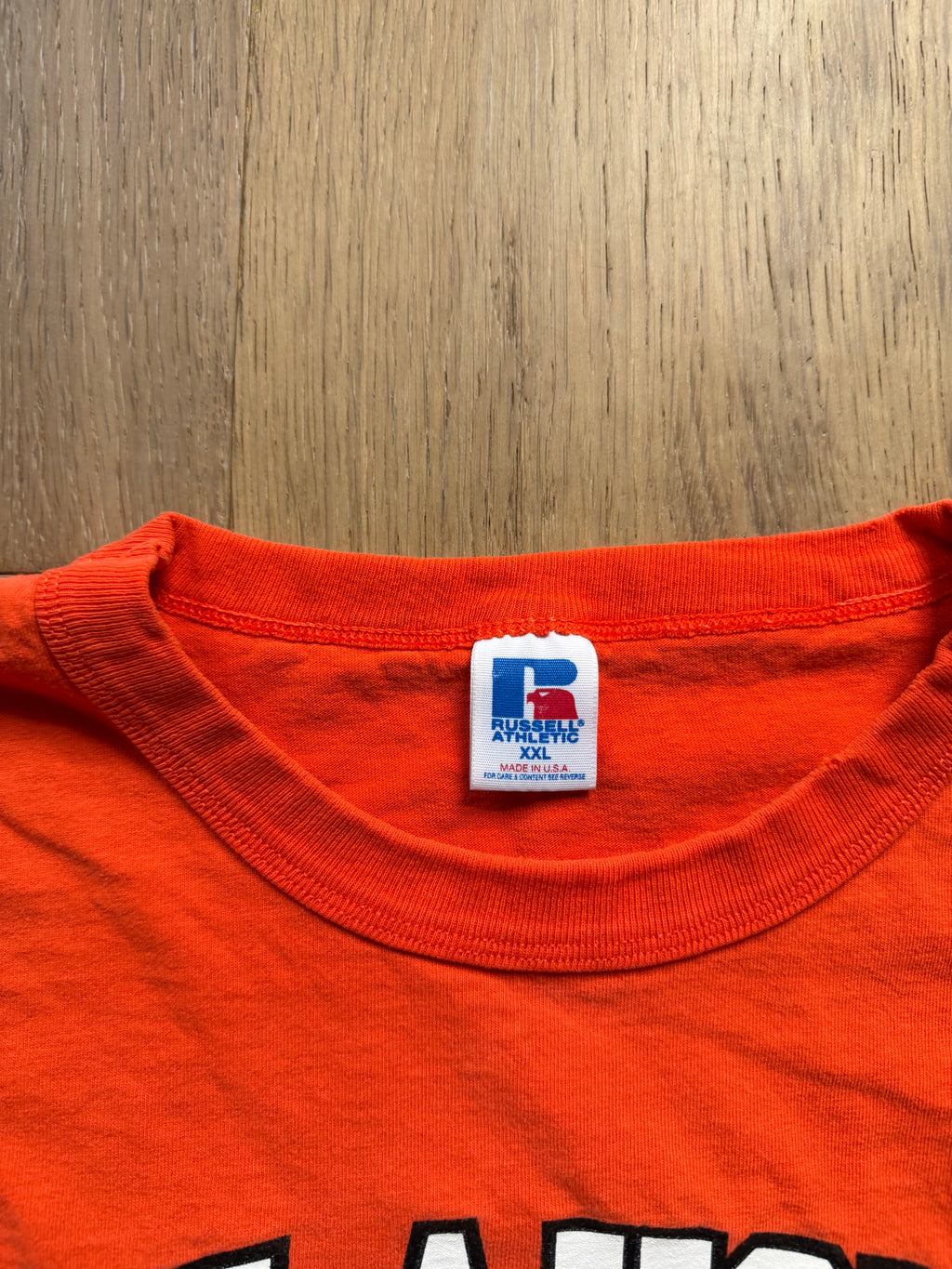 Orange 90s Russell Athletic “Oklahoma State” OSU Simple T-Shirt XXL