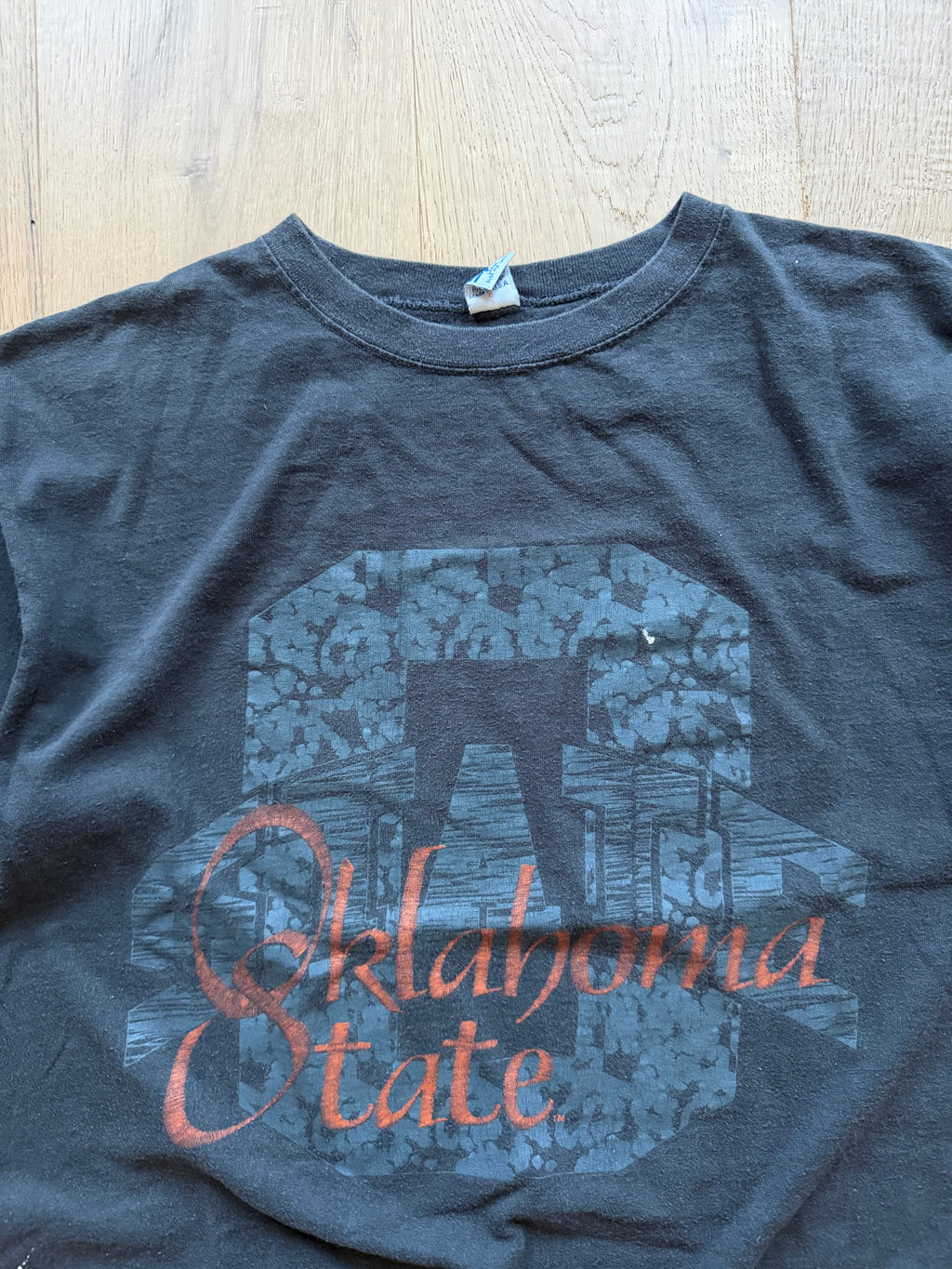 Black 90s The Game OSU OState Shadow T-Shirt Boxy Large
