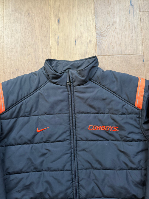 Black 00s Nike OSU “Cowboys” Puffer Jacket XL