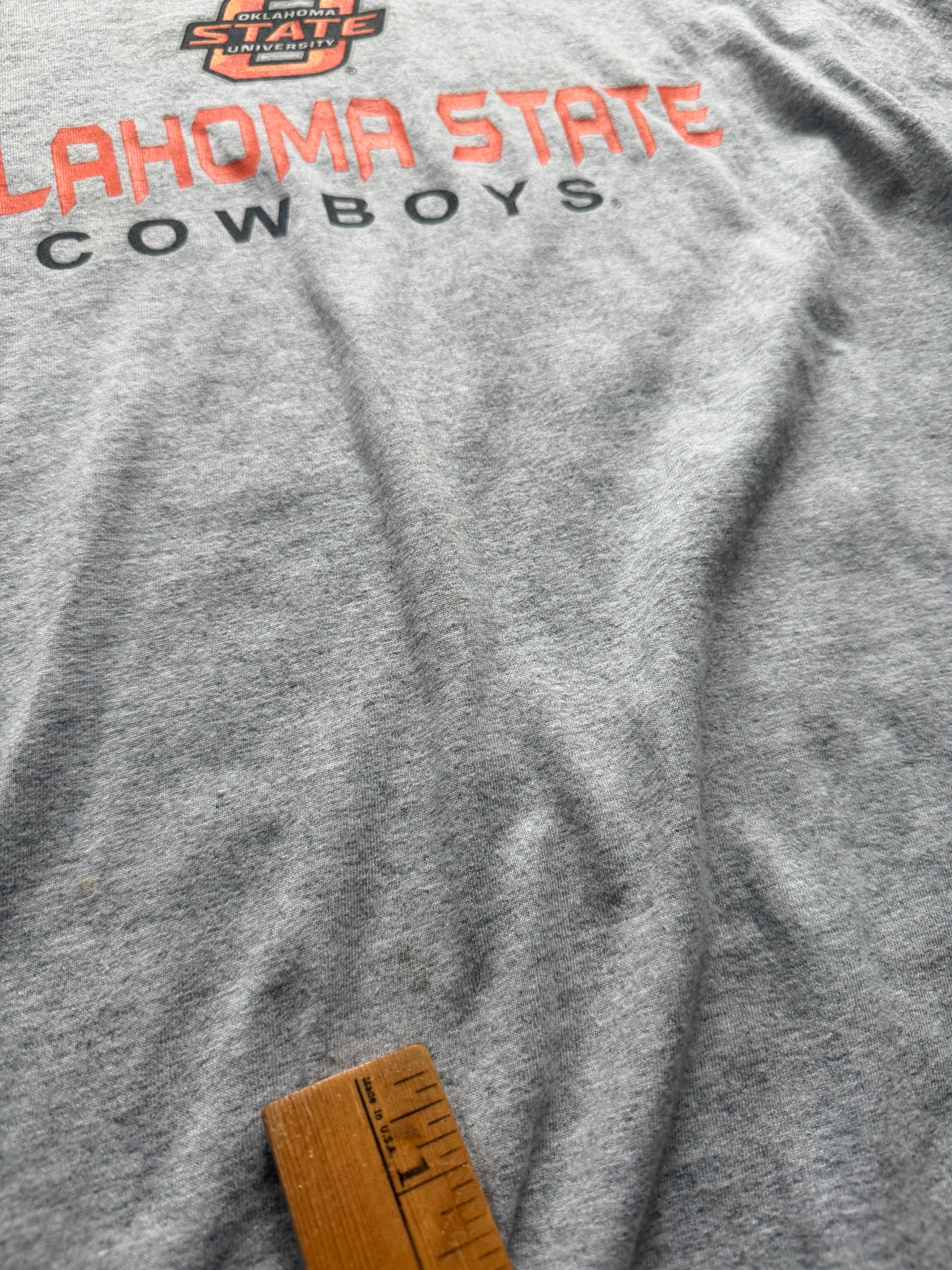 Grey Orange 00s NCAA OSU Ringer T-Shirt Medium
