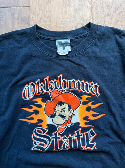 Black 00s Big Fan Flame Pete “Oklahoma State” OSU4LIFE Sleeve Hit Long Sleeve XL