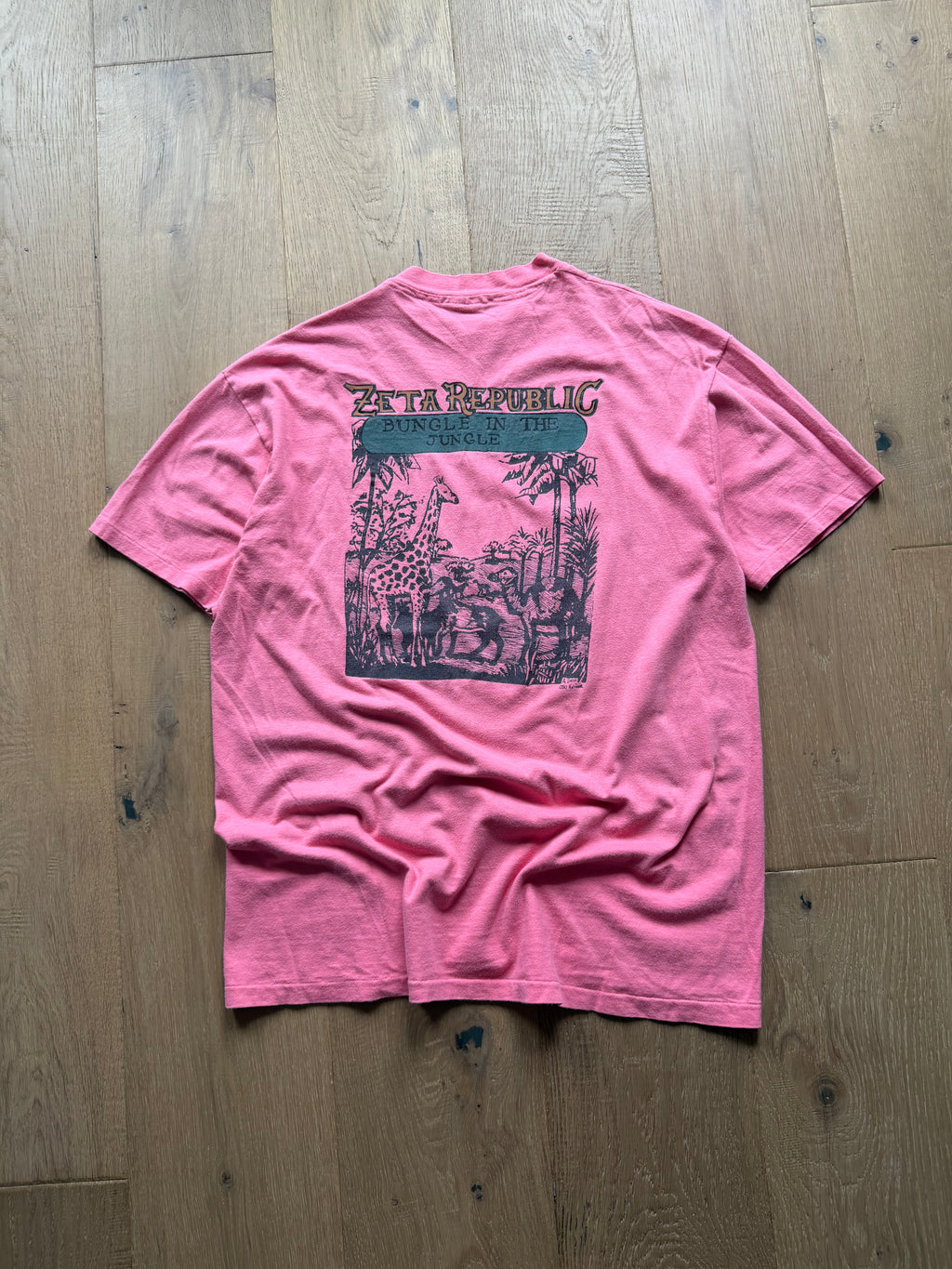 Pink 1987 Oklahoma State Zeta Banana Republic Parody T-Shirt Large