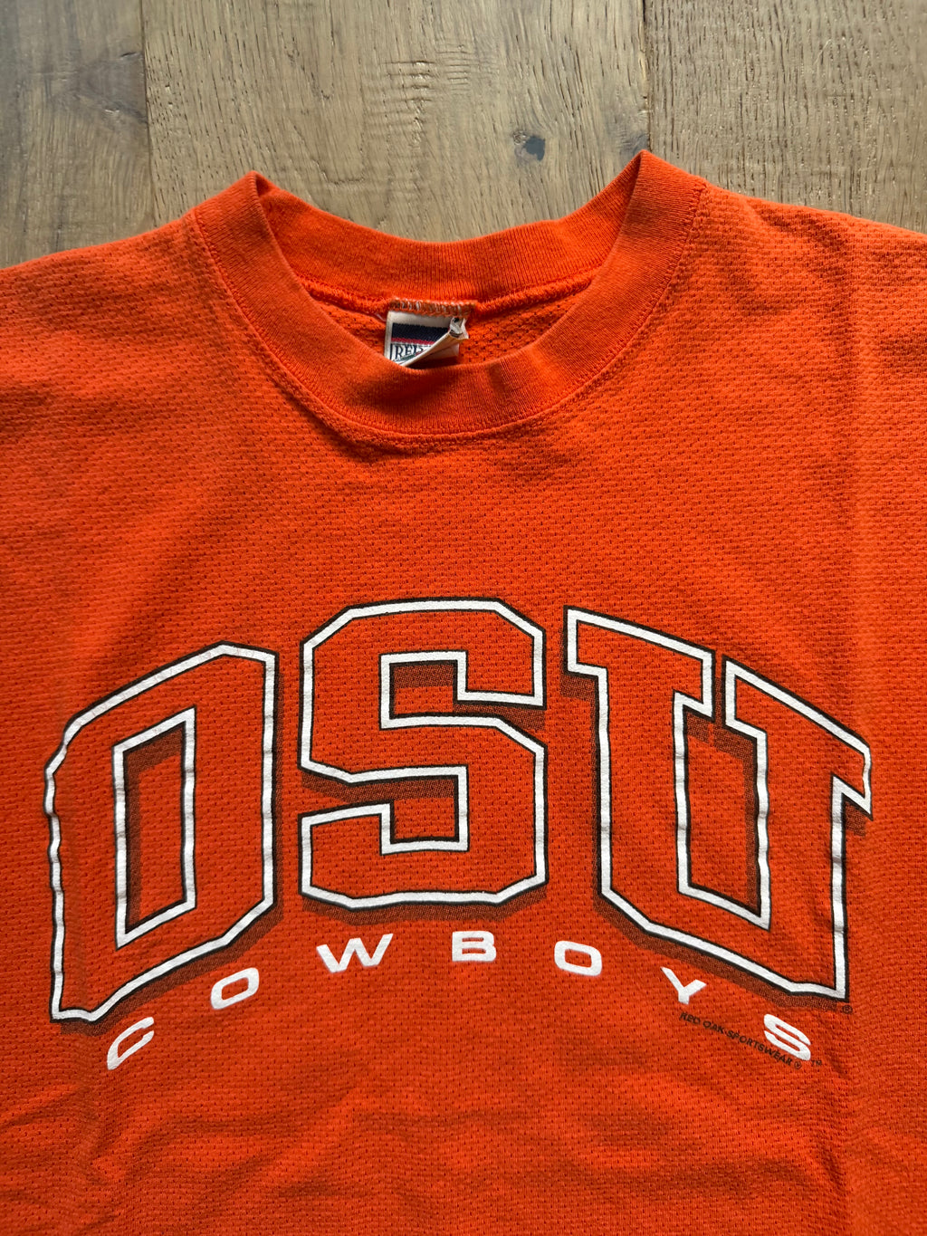 Orange 00s Red Oak OSU Outline Tank Top Large