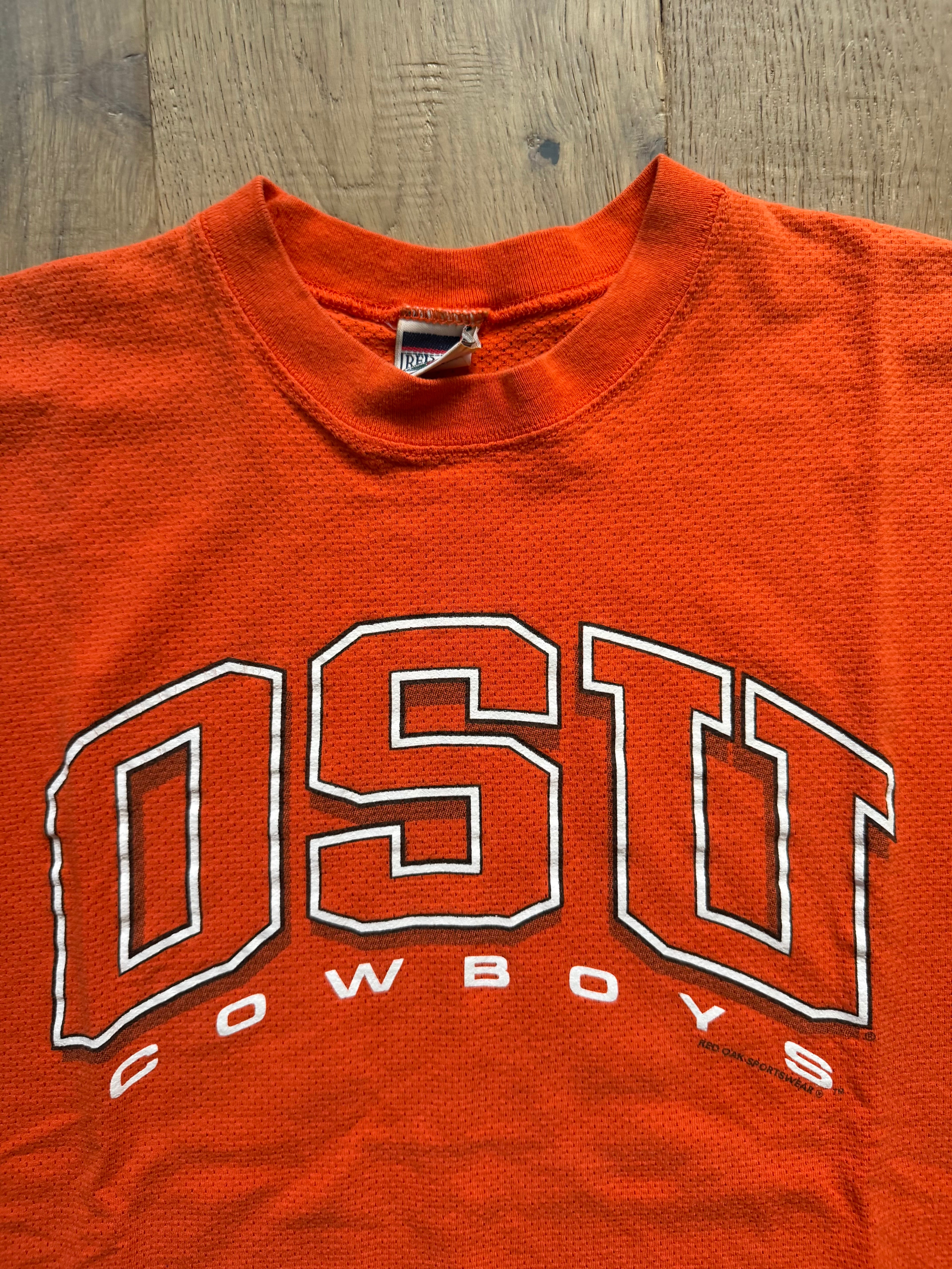 Orange 00s Red Oak OSU Outline Tank Top Large