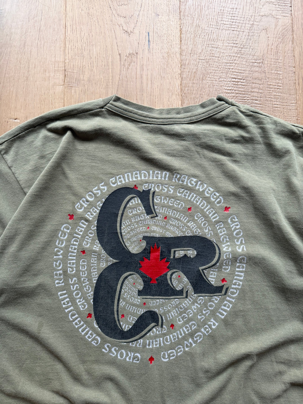 Green 90s Cross Canadian Ragweed Paint Splatter T-Shirt XL