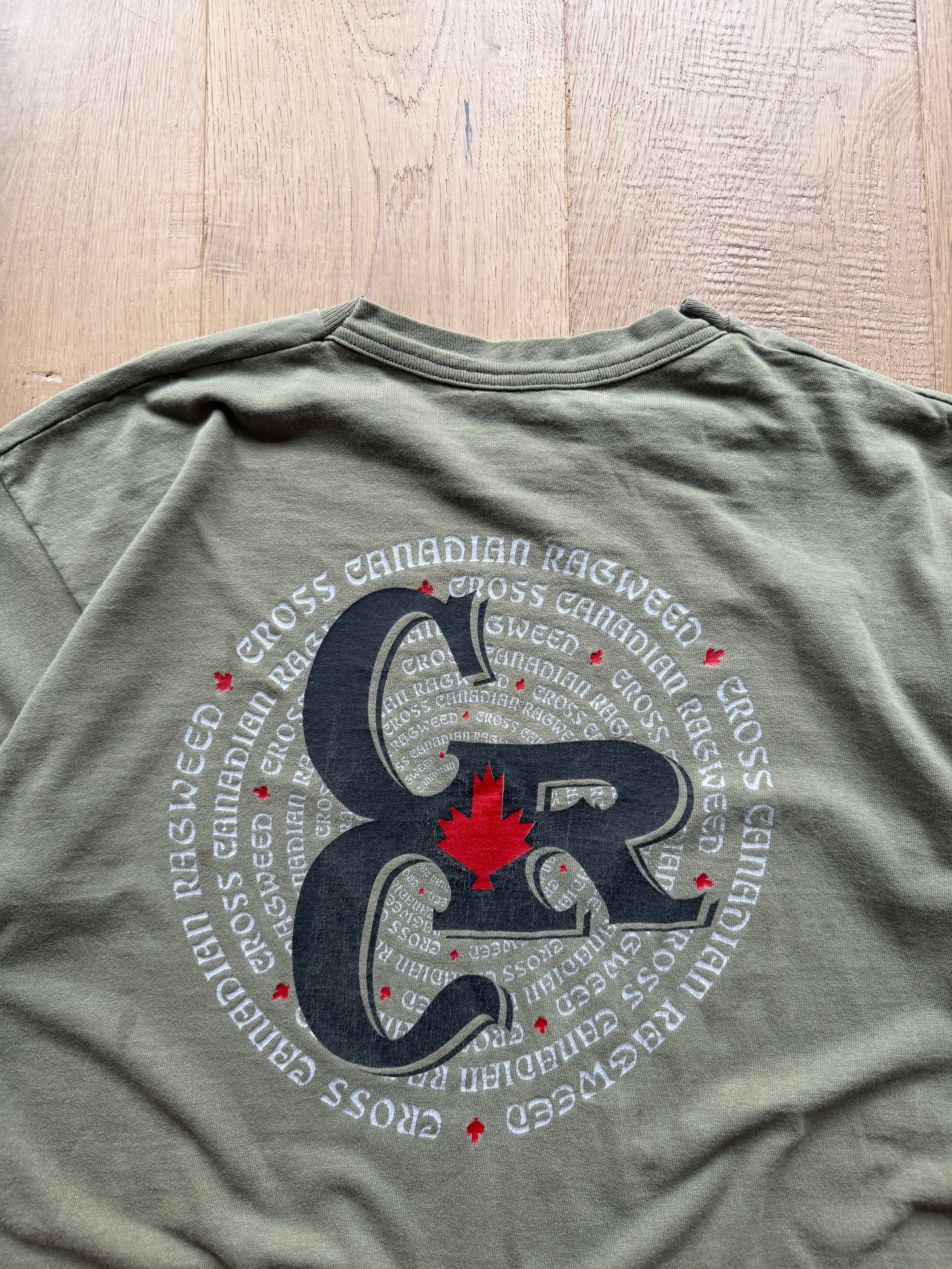 Green 90s Cross Canadian Ragweed Paint Splatter T-Shirt XL