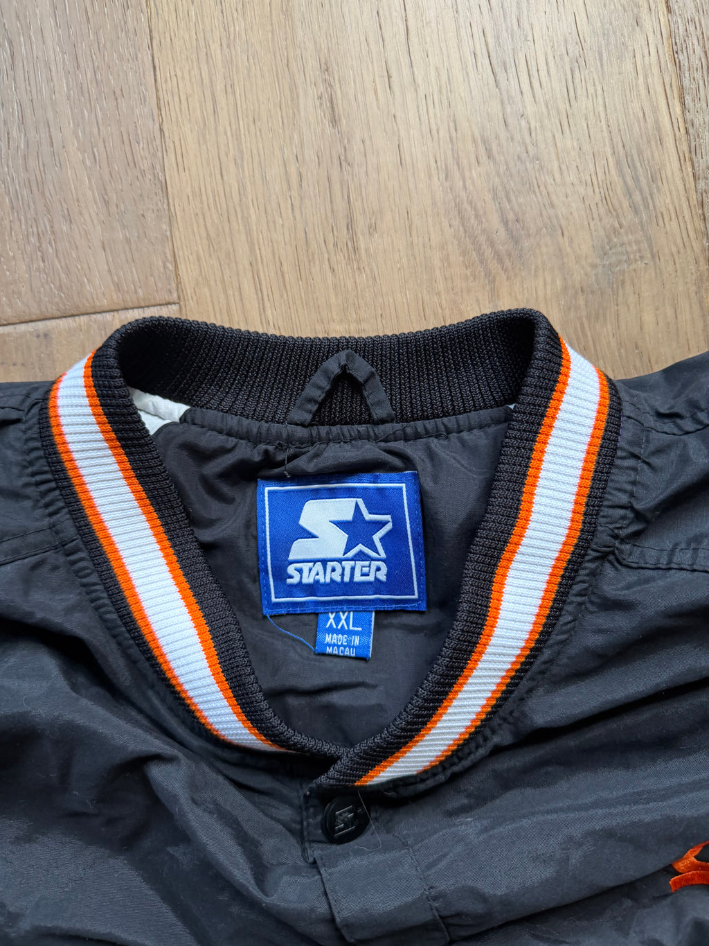 Black 00s Starter OSU Simple “Oklahoma State” Back Quarter Snap Windbreaker Jacket XXL