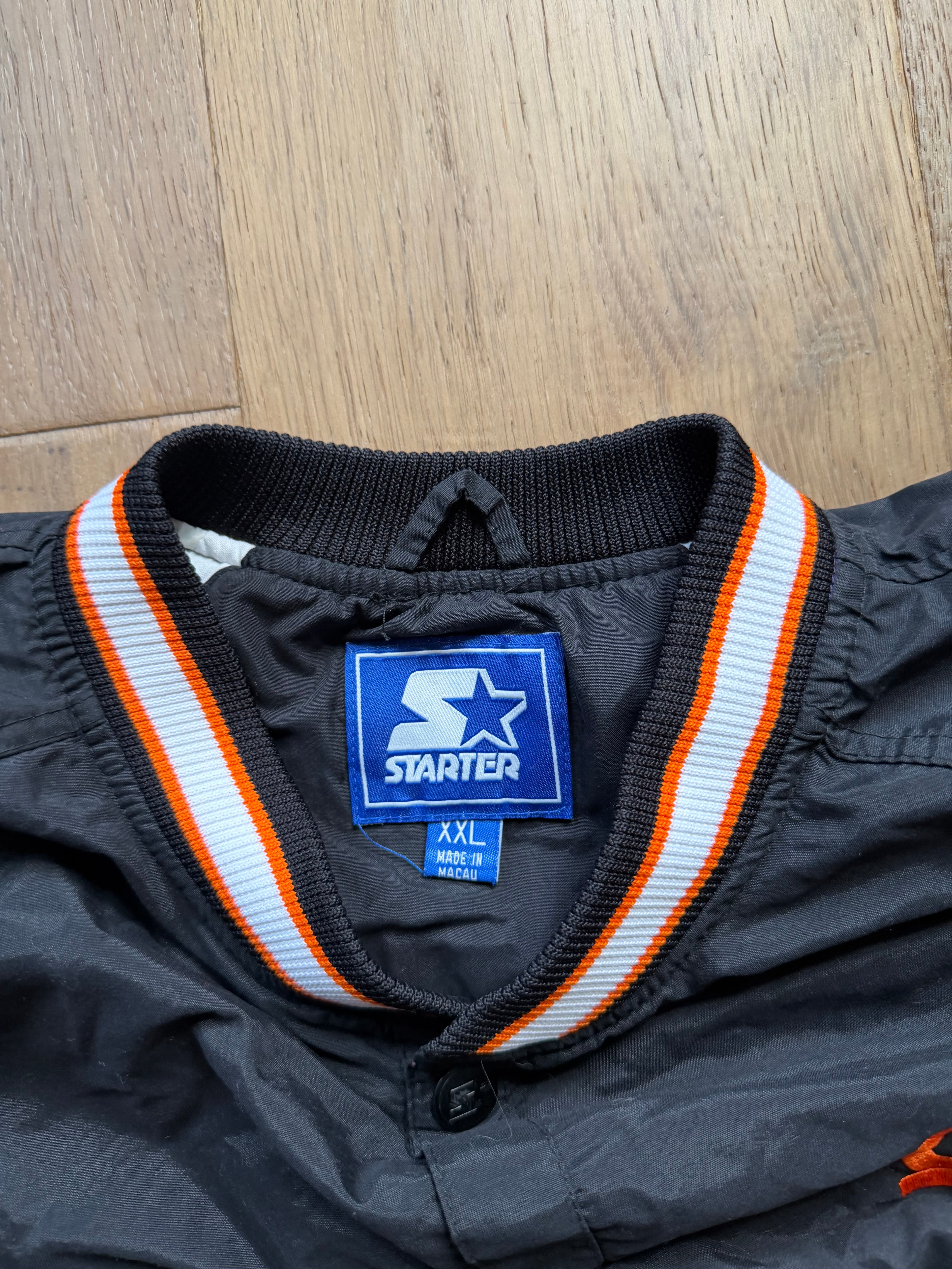 Black 00s Starter OSU Simple “Oklahoma State” Back Quarter Snap Windbreaker Jacket XXL