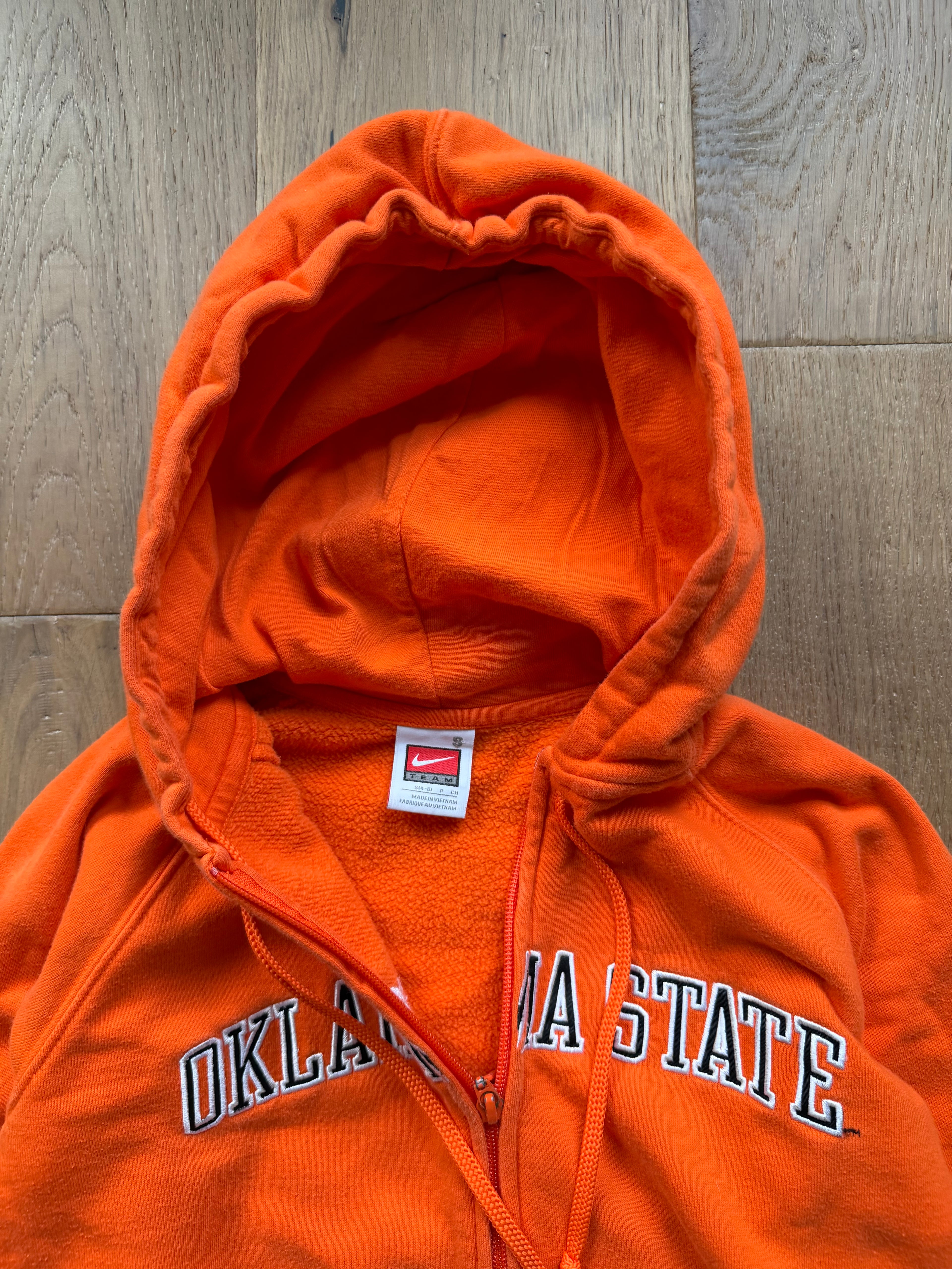 Orange 00s Nike “Oklahoma State” Slanted Zip Up Hoodie Women’s Small