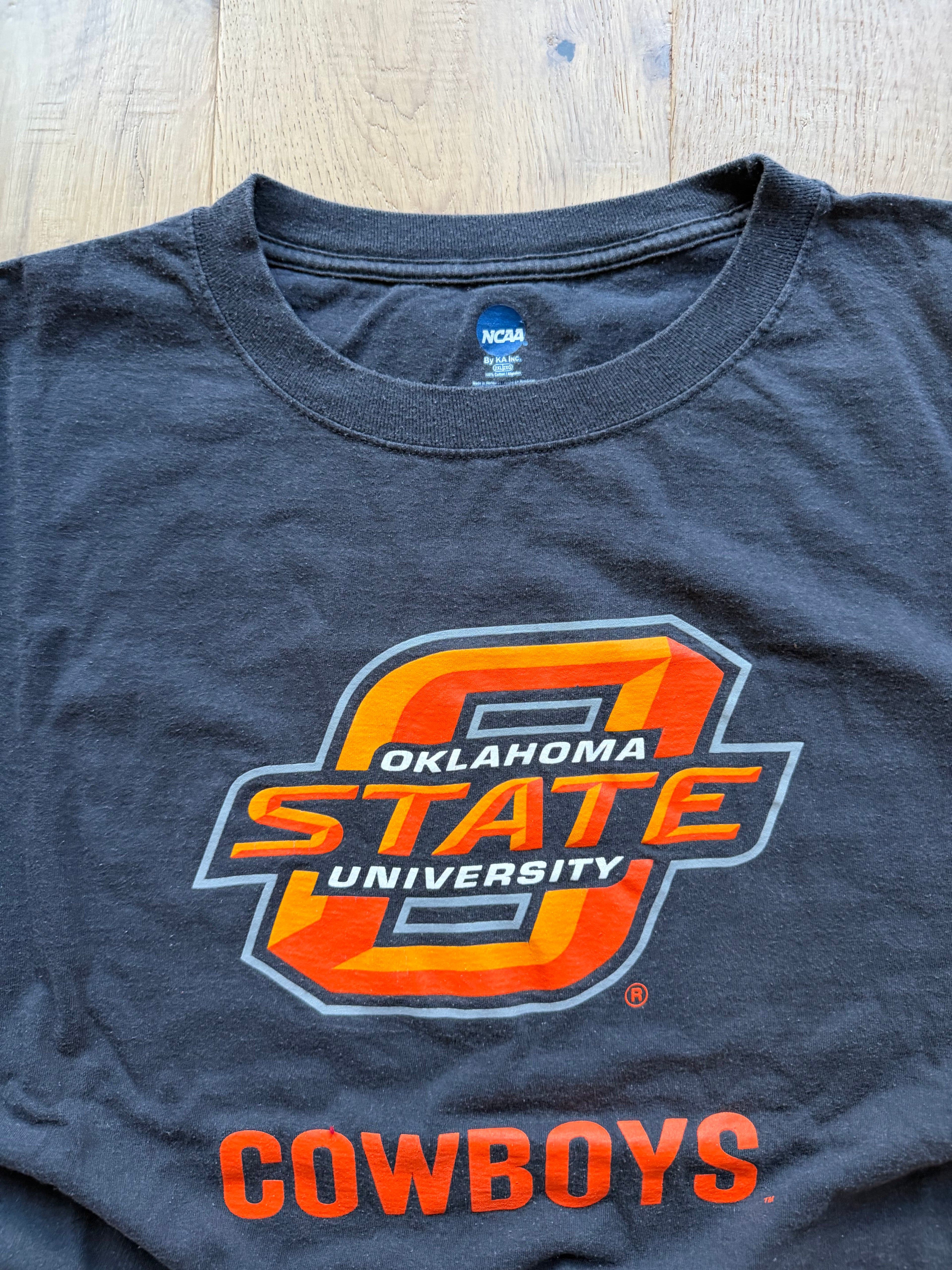 Black 00s NCAA OSU Slanted Logo T-Shirt XXL