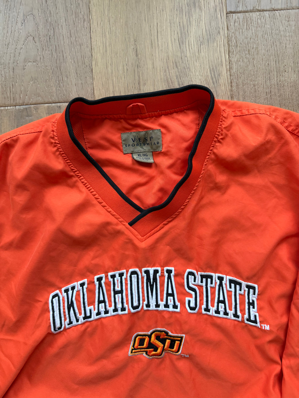 Orange 00s Vesi “Oklahoma State” Classic Windbreaker Pullover XL