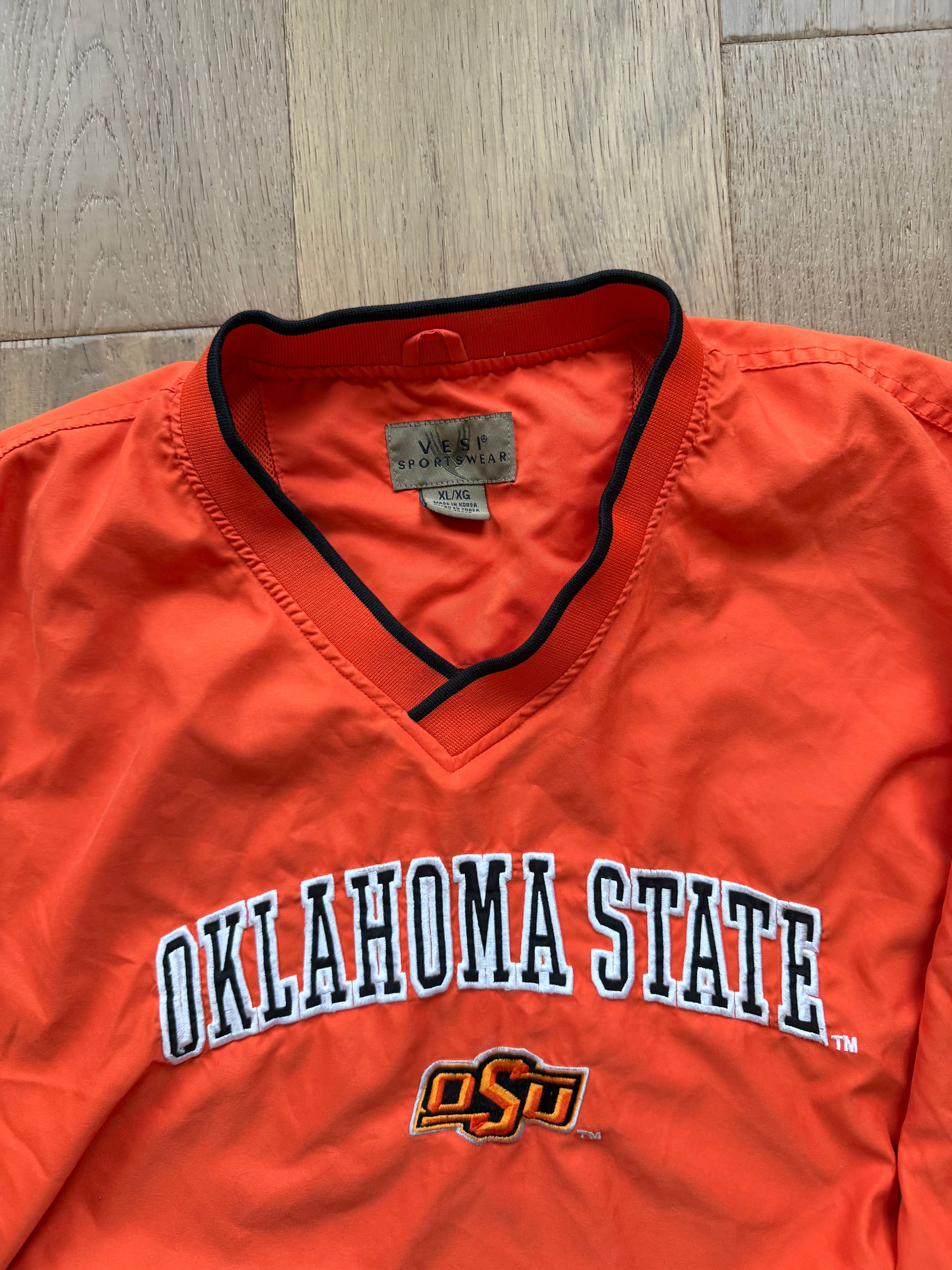 Orange 00s Vesi “Oklahoma State” Classic Windbreaker Pullover XL