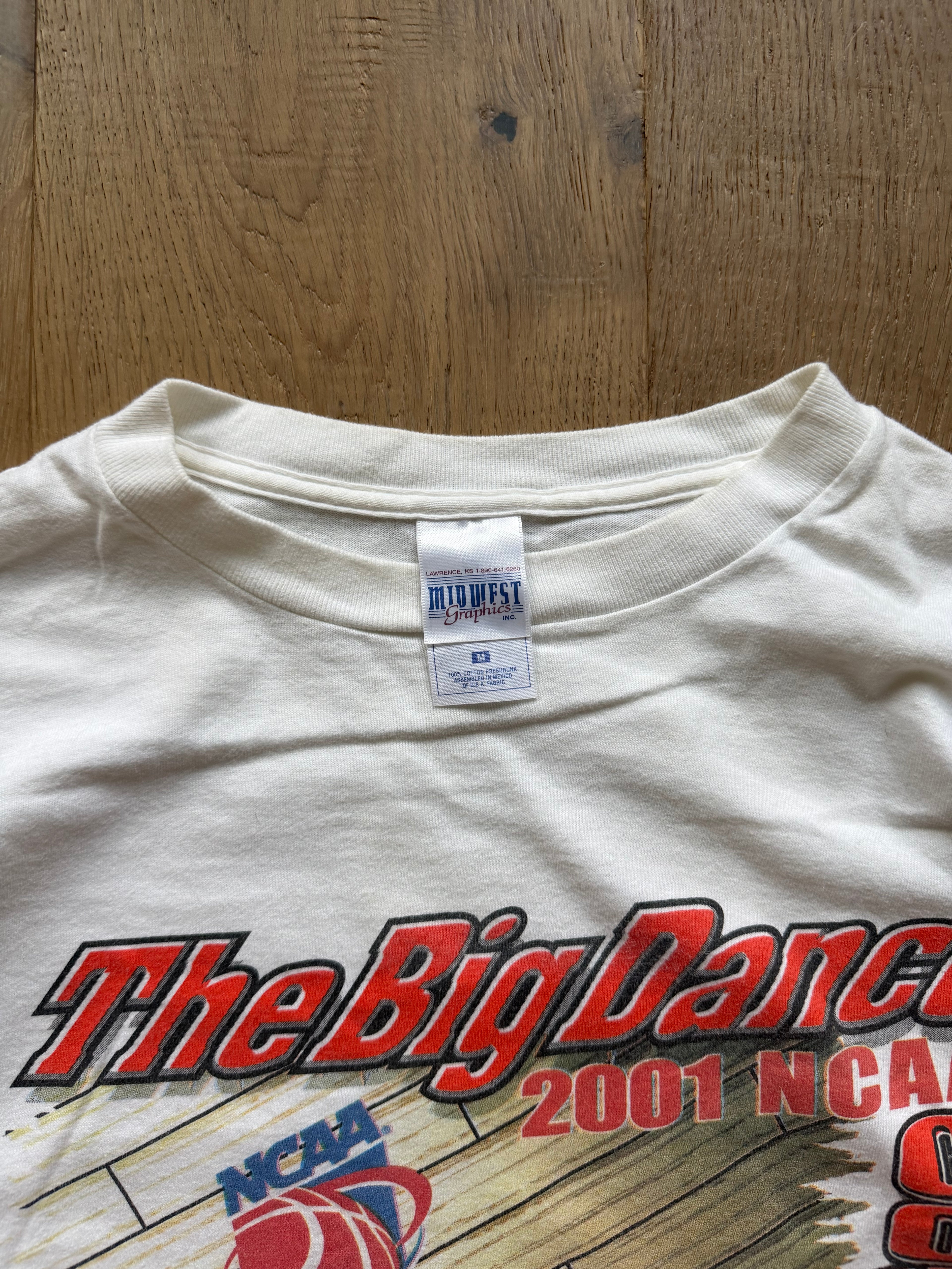 White 2001 OSU Basketball The Big Dance March Madness T-Shirt Medium