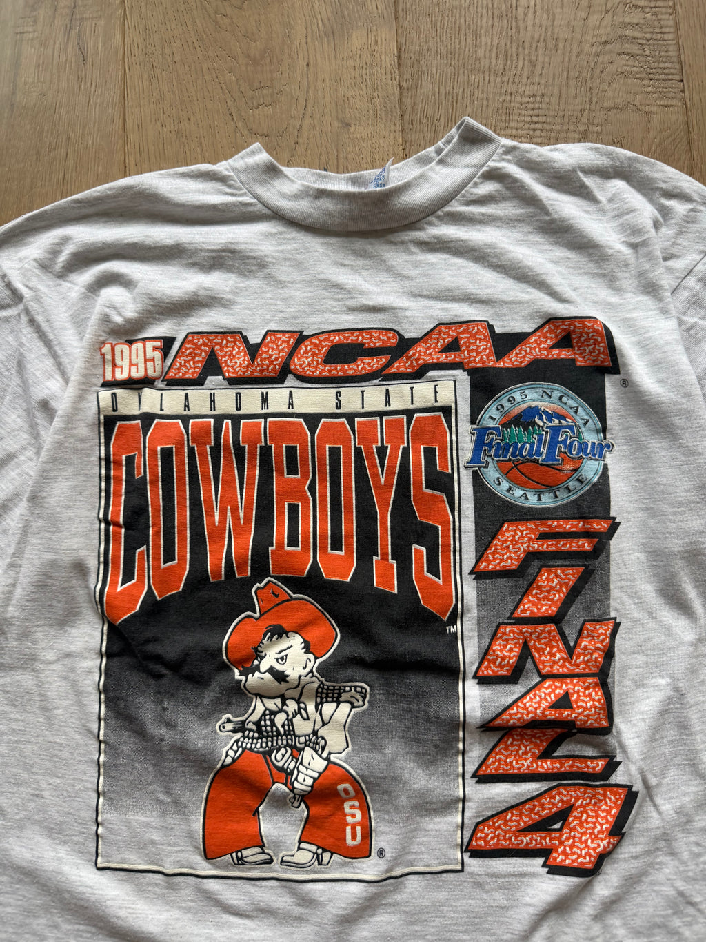 Grey Logo 7 1995 Final Four OSU Basketball T-Shirt Large