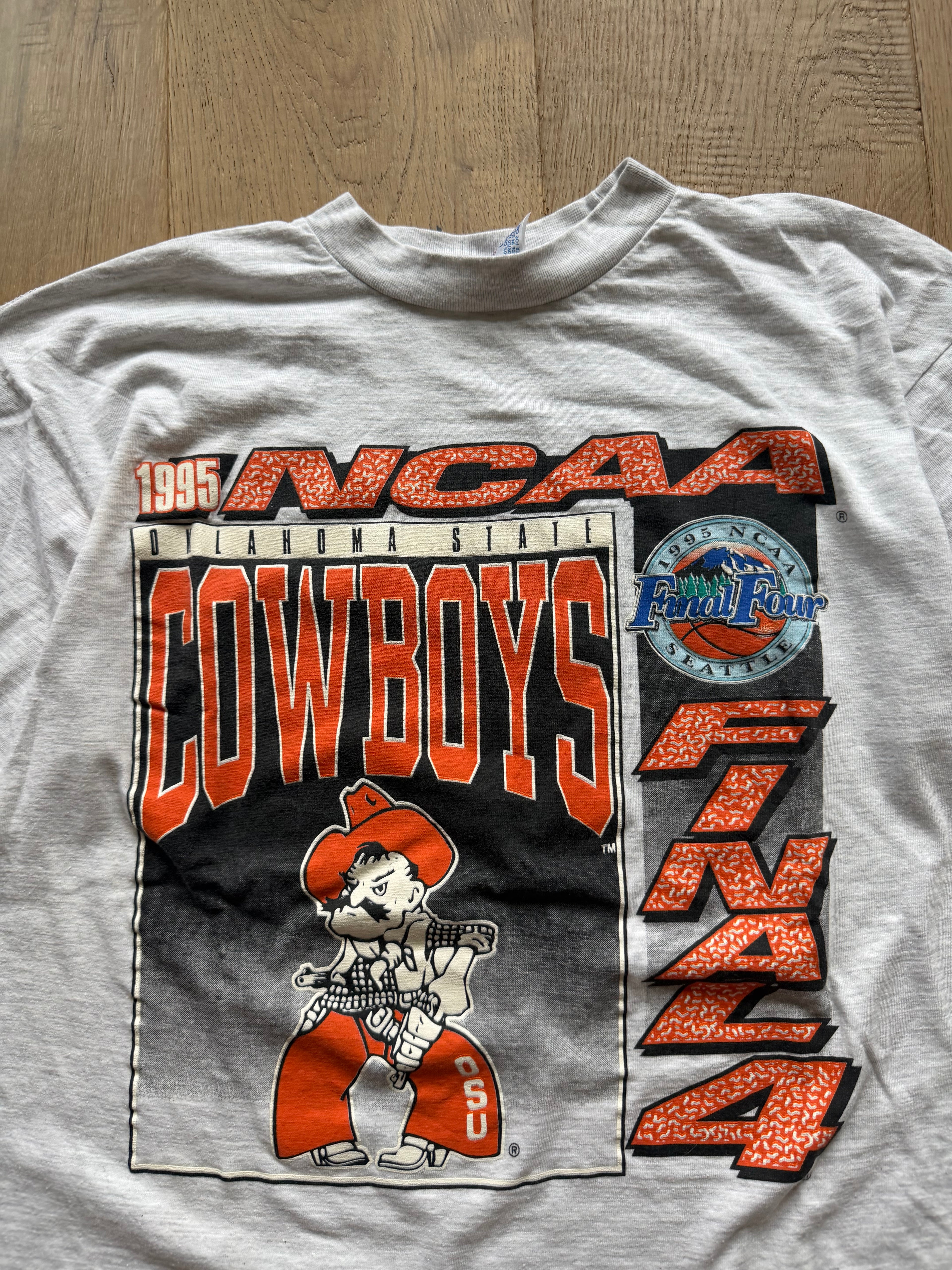 Grey Logo 7 1995 Final Four OSU Basketball T-Shirt Large