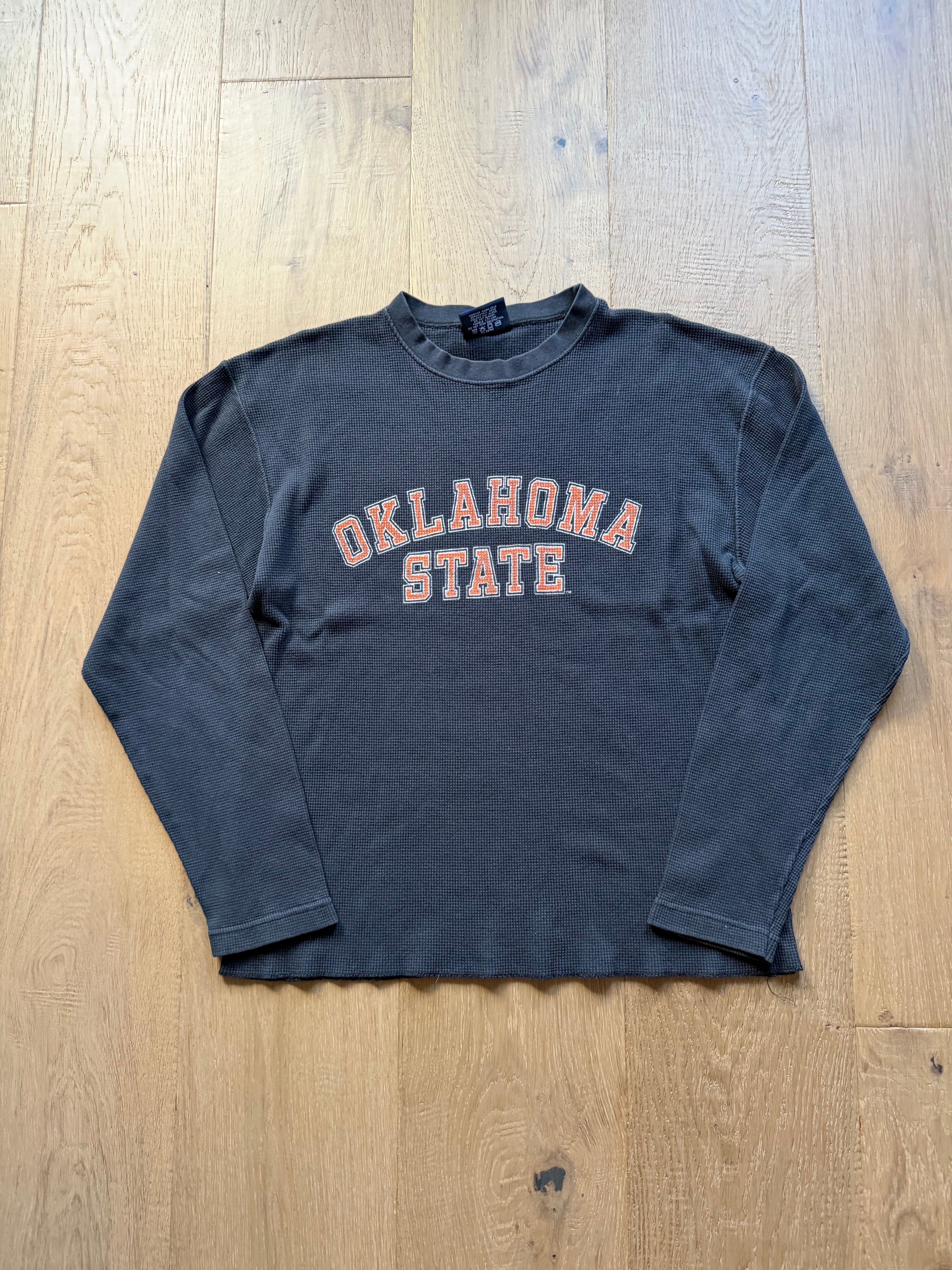 Black 00s Jansport “Oklahoma State” Thermal Boxy Large