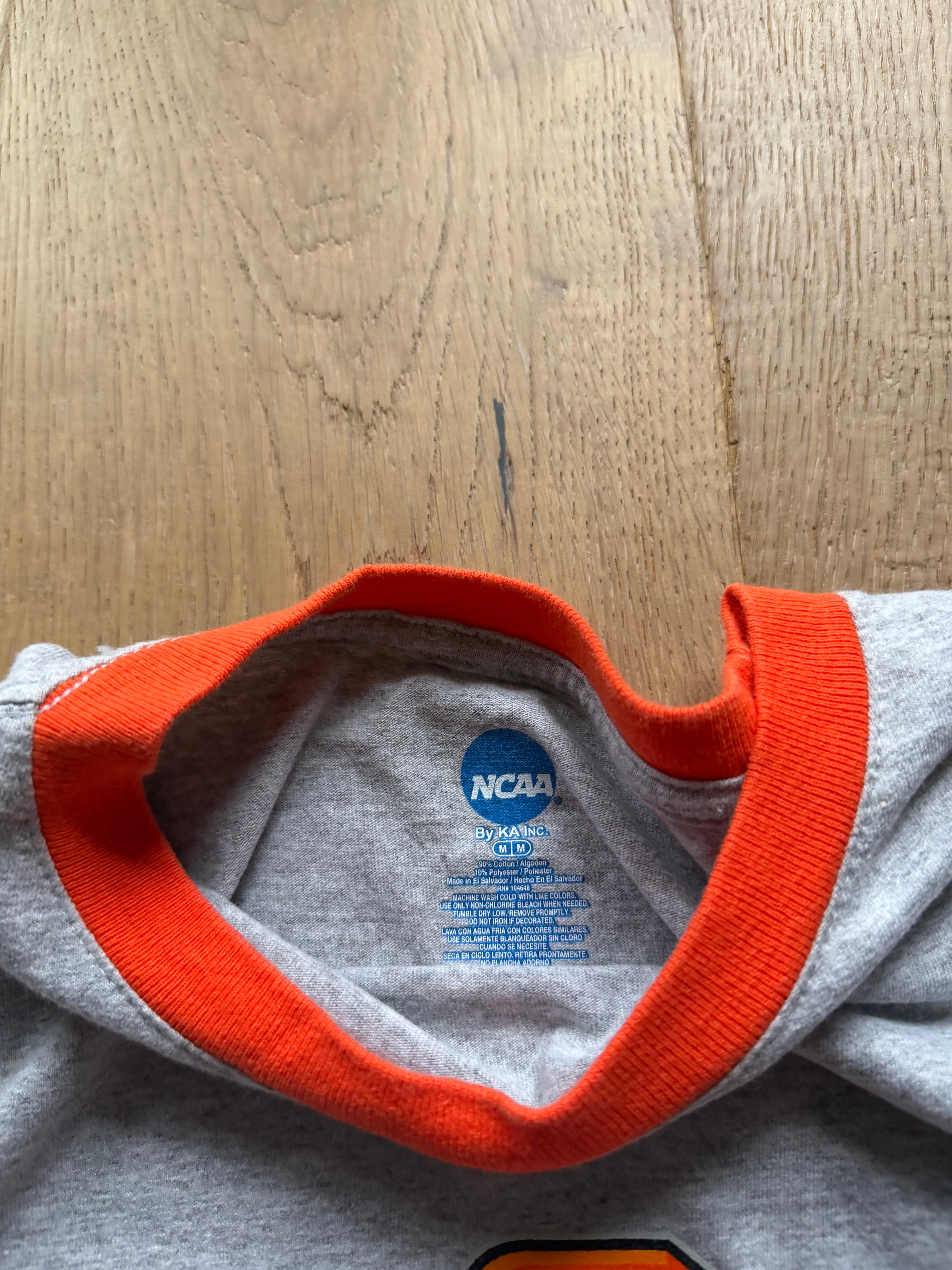 Grey Orange 00s NCAA OSU Ringer T-Shirt Medium