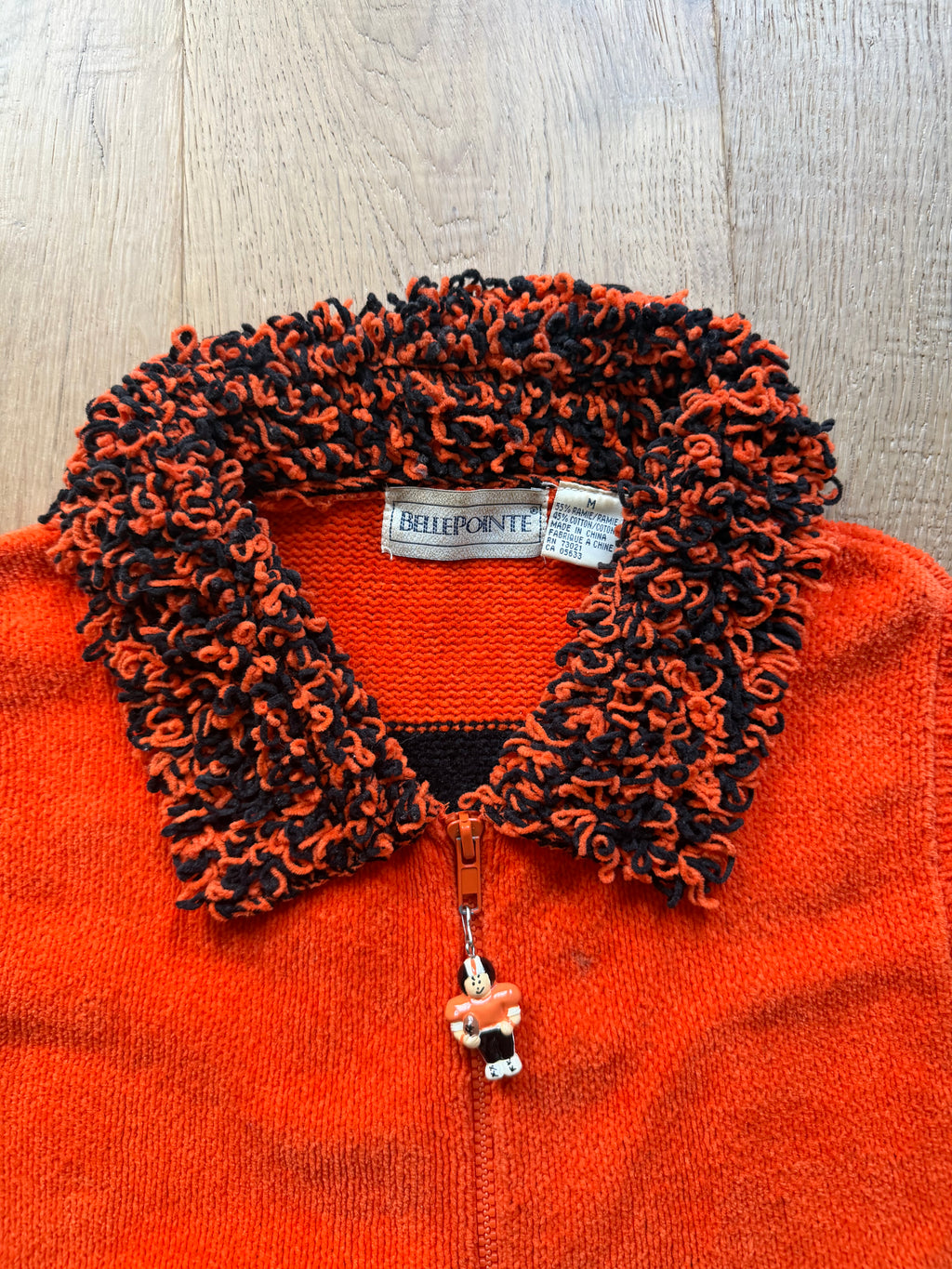 Orange 00s OState Fuzzy Zip Up Vest Medium
