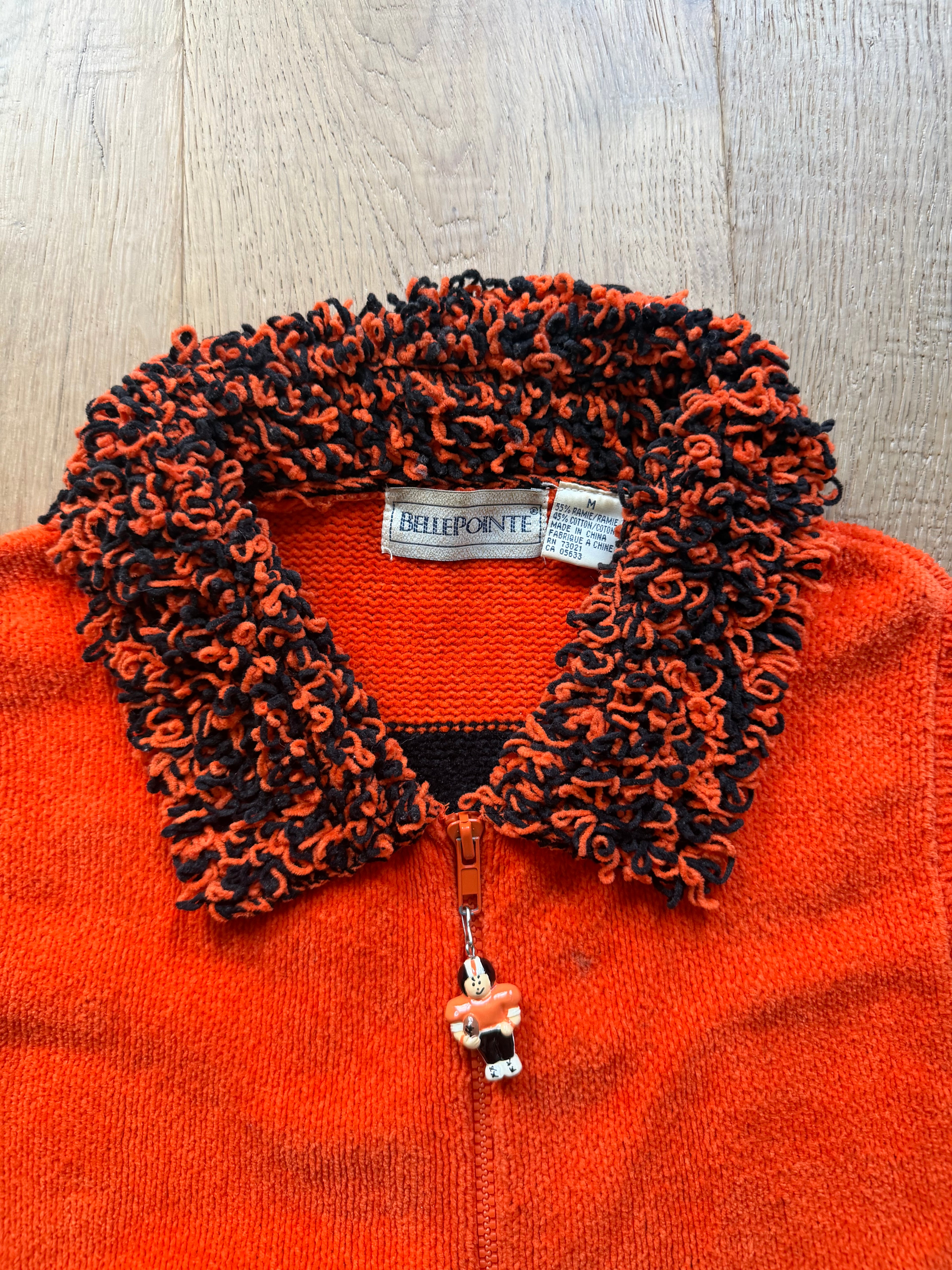 Orange 00s OState Fuzzy Zip Up Vest Medium