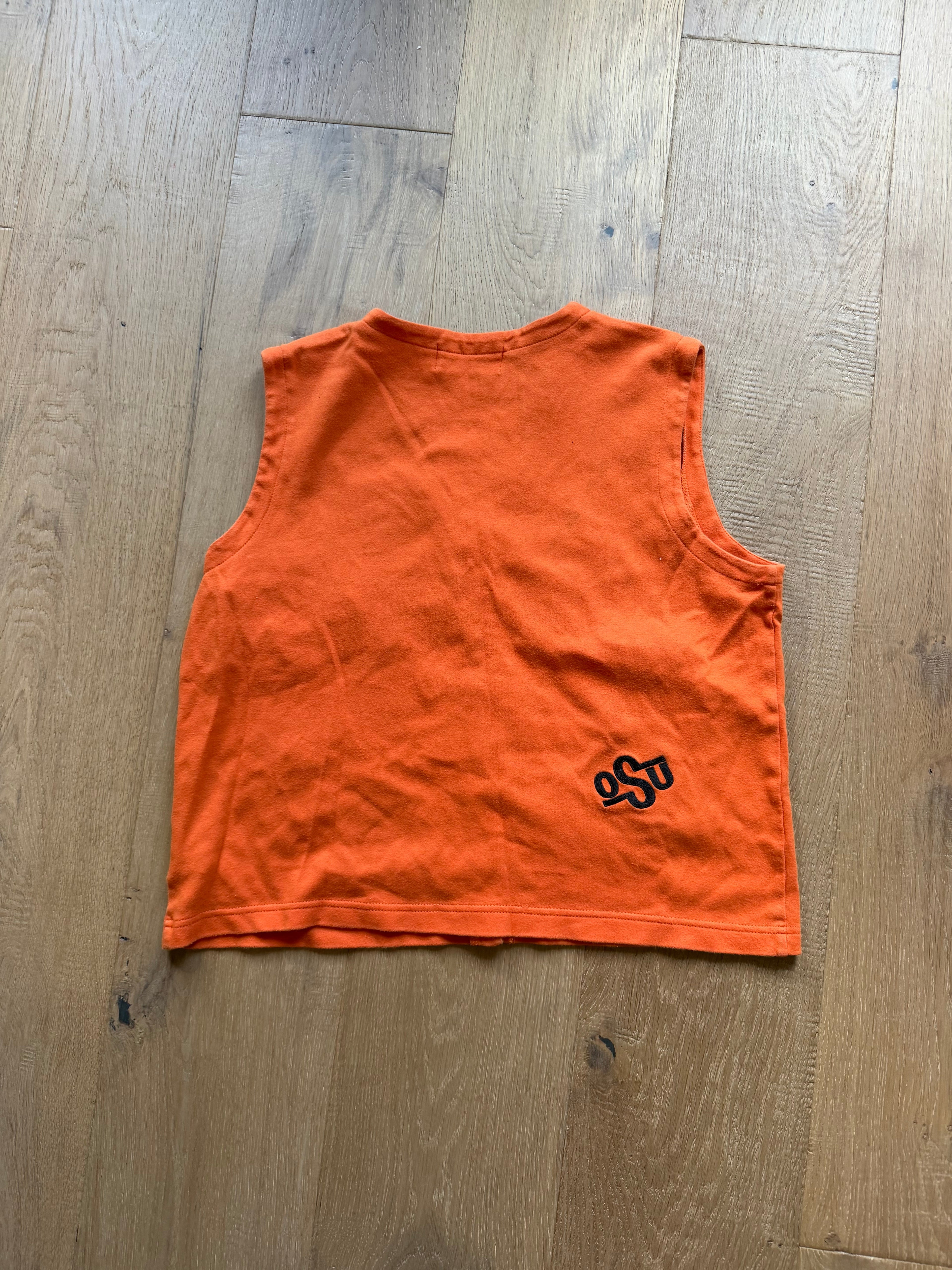 Orange 00s Castle Sport OSU Logo Collage Vest Large
