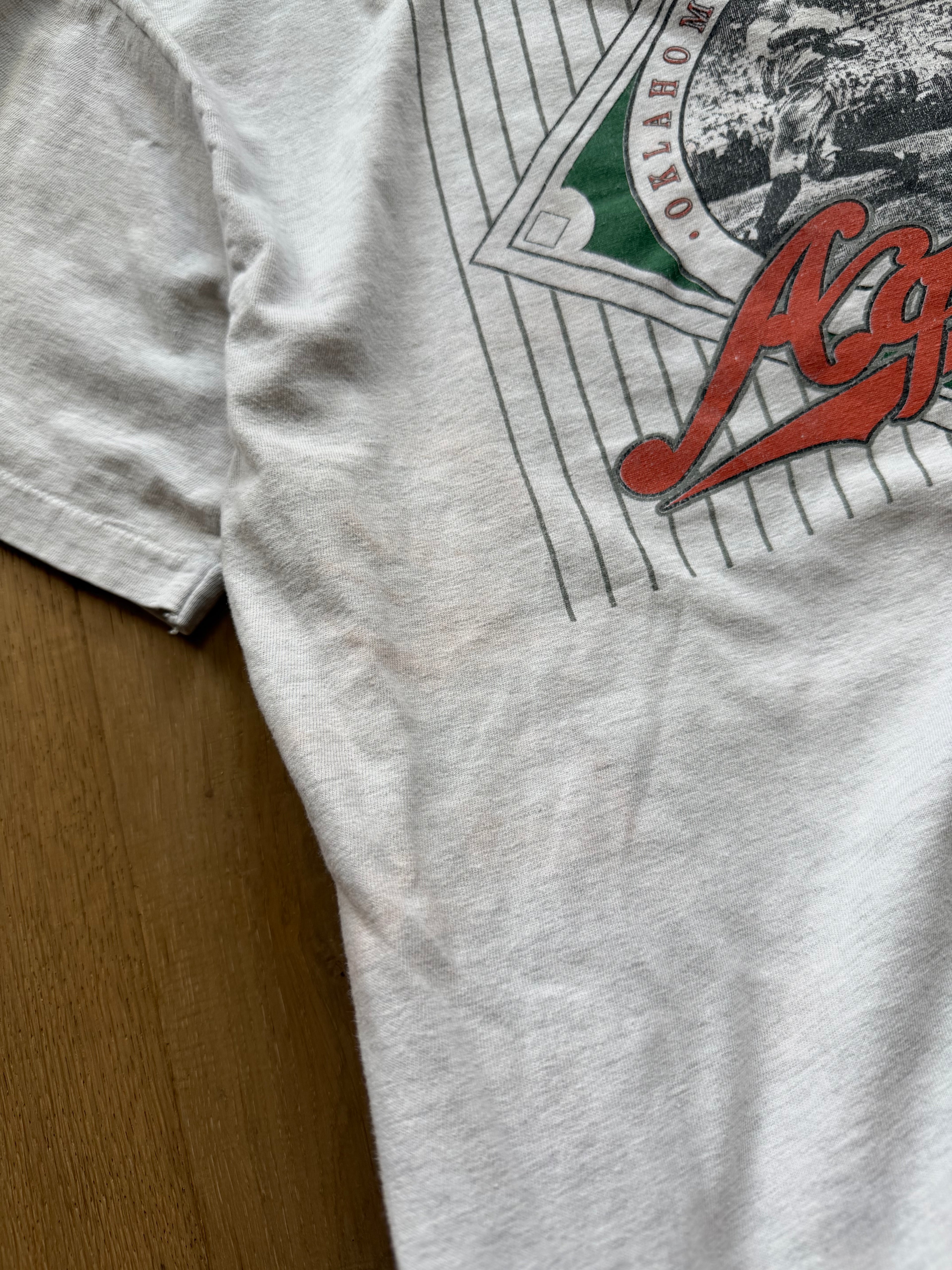 Grey 90s Oklahoma A&M Aggies Baseball T-Shirt XL