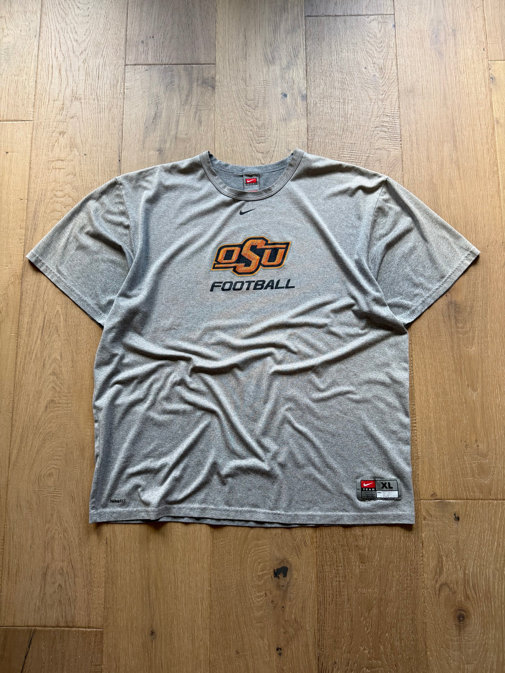 Grey 00s Nike DriFit OSU Football T-Shirt XL