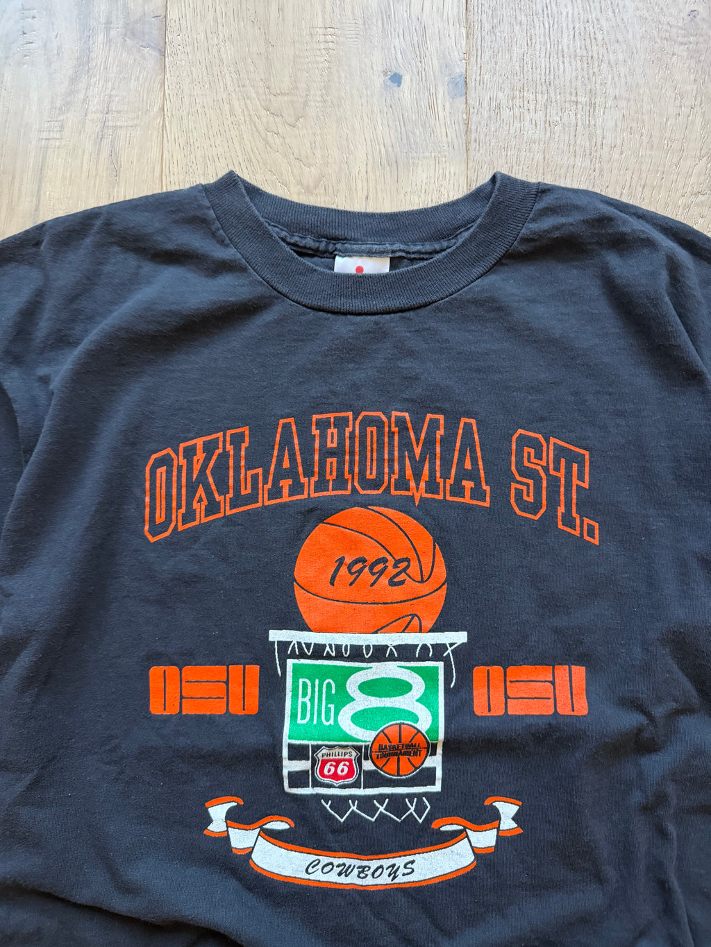 Black 1992 OSU Big 8 Basketball Champions T-Shirt Large