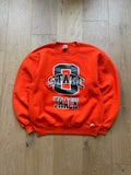Orange 90s Russell Athletic OSU OState Track and Field Hard Work Crewneck Sweatshirt Large
