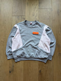 Grey + Light Pink OSU Front Pocket Crewneck Sweatshirt Small
