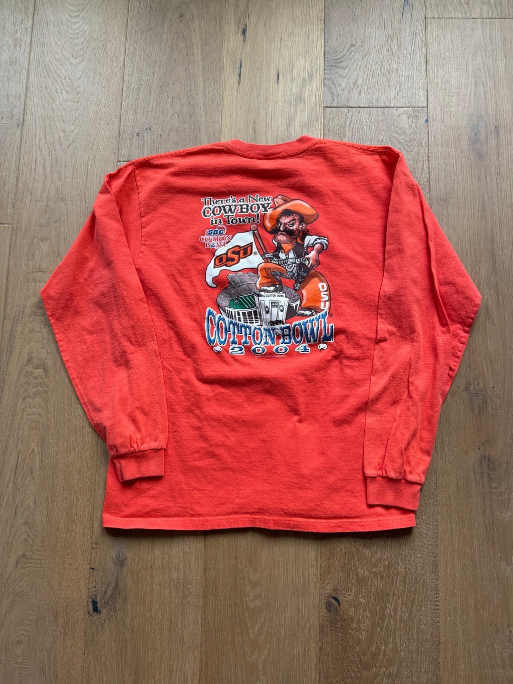 Orange 2004 OSU Cotton Bowl New Cowboy In Town Long Sleeve Medium