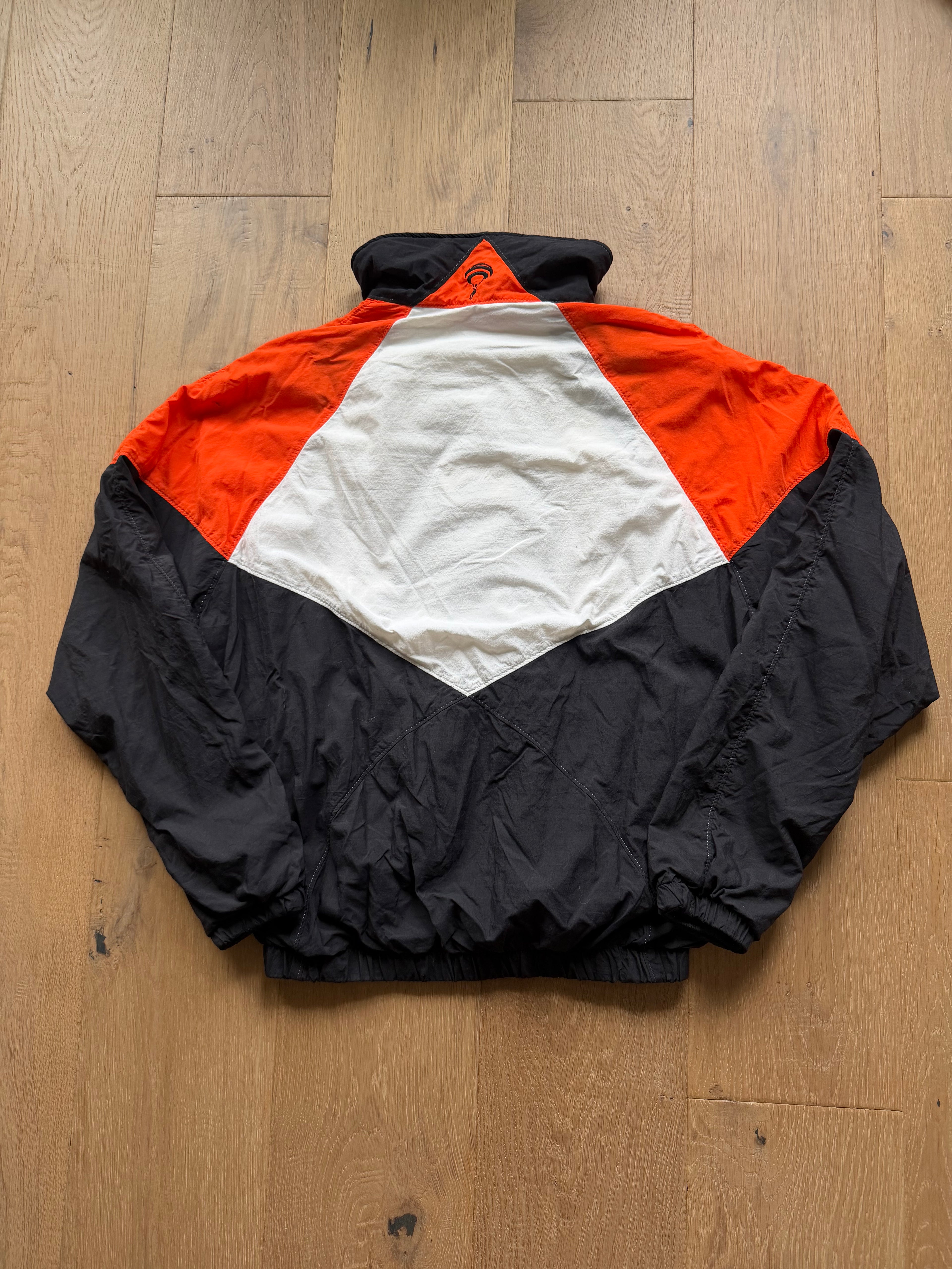 90s Multicolored Colorblock OSU Football Simple Logo Windbreaker Zip-Up Jacket Large