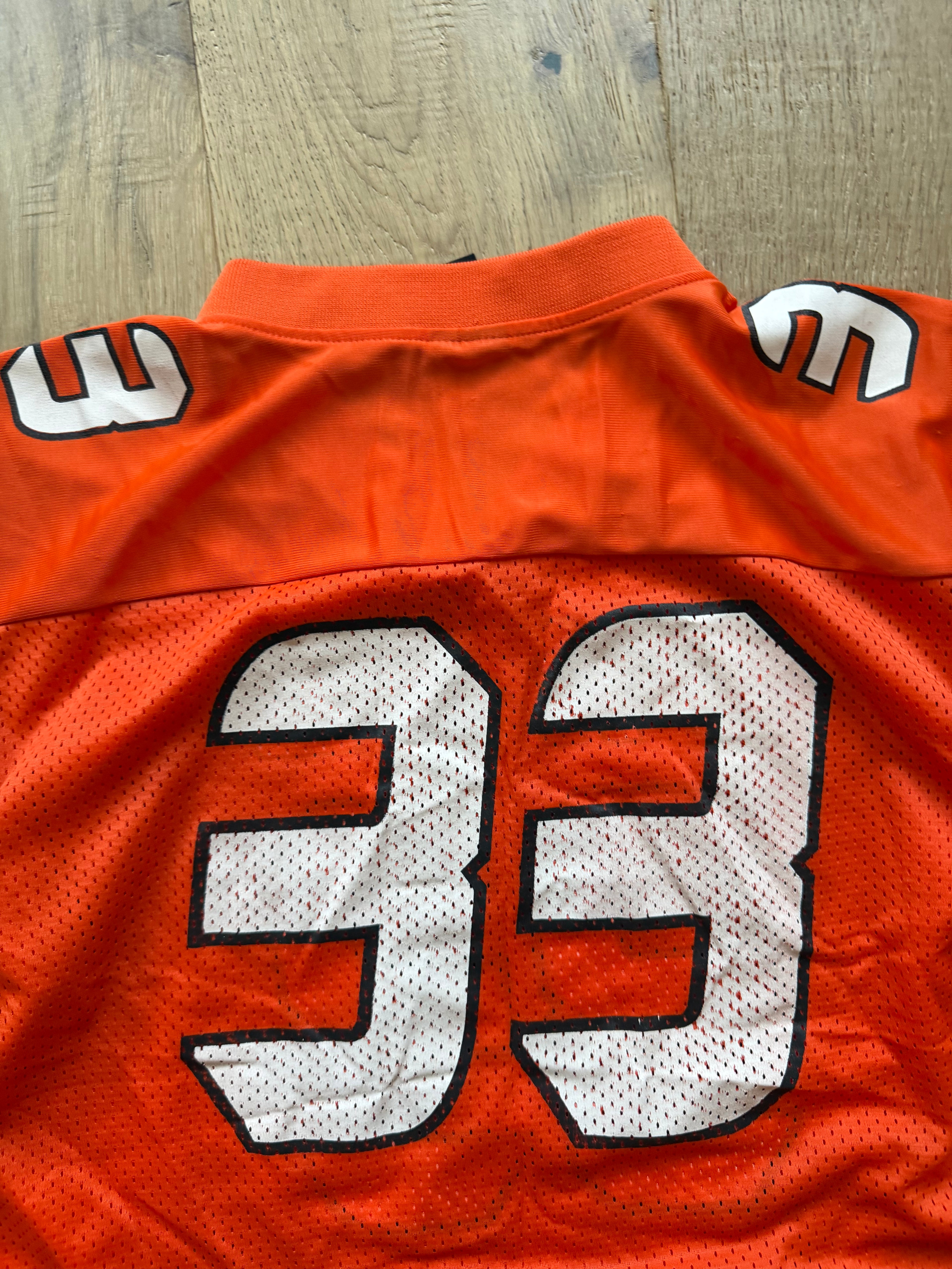 Orange 00s Nike “Oklahoma State” Mesh Football Jersey #33 Medium