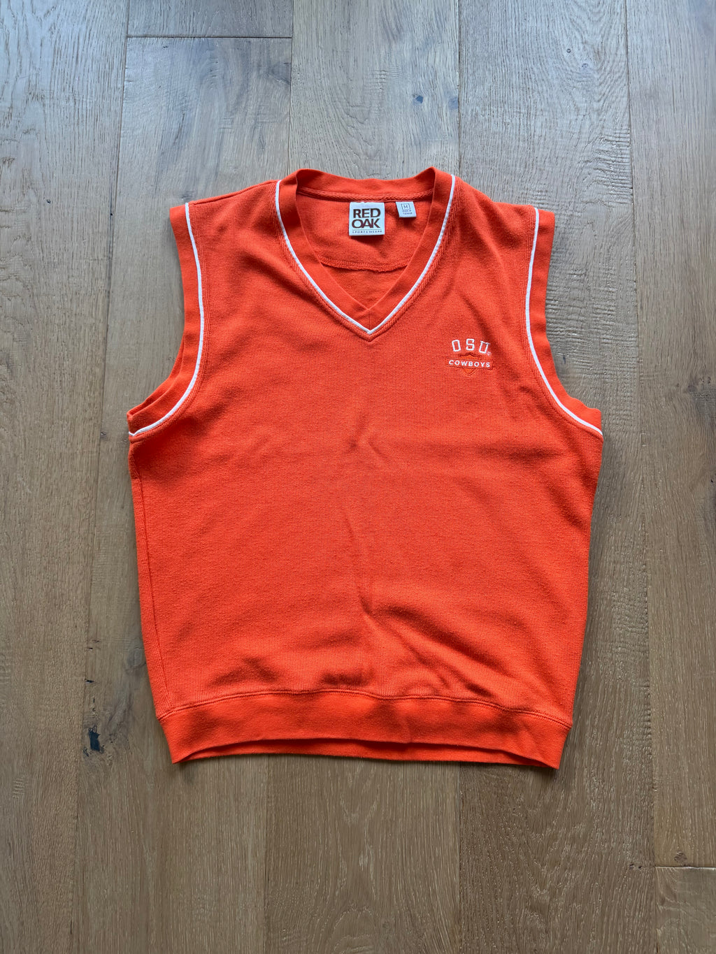 Orange 00s Red Oak OSU Embroidered Sweater Vest Medium