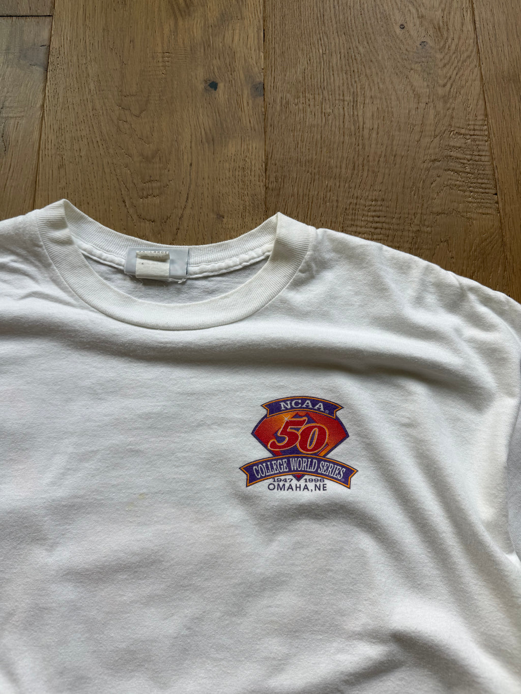 White 1996 College Baseball World Series Team T-Shirt XXL