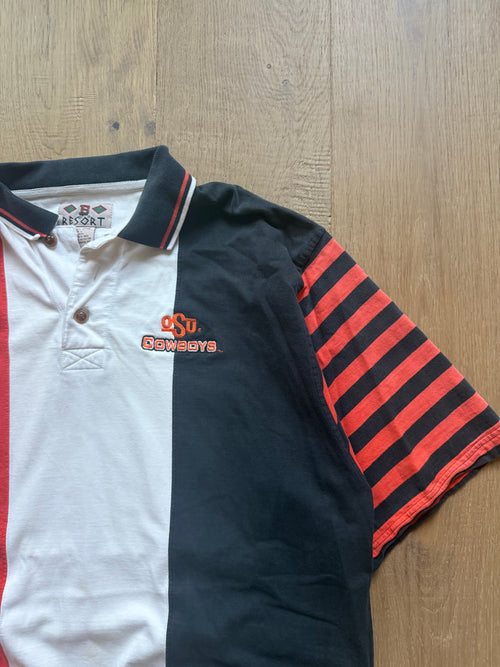 90s Multicolored Vertical Striped B Resort OSU Polo Shirt Large
