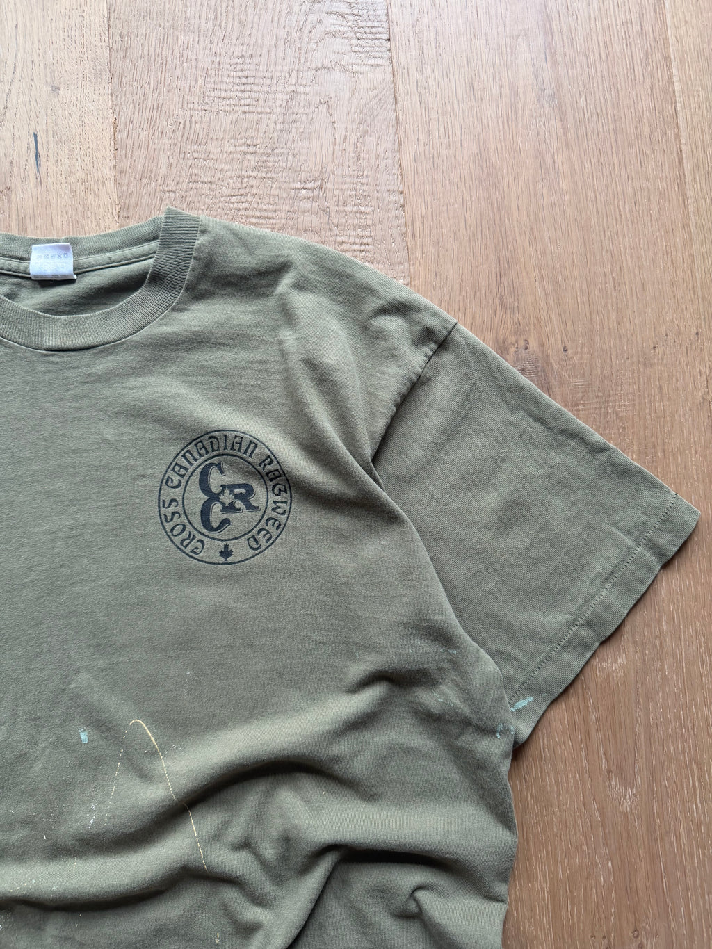 Green 90s Cross Canadian Ragweed Paint Splatter T-Shirt XL