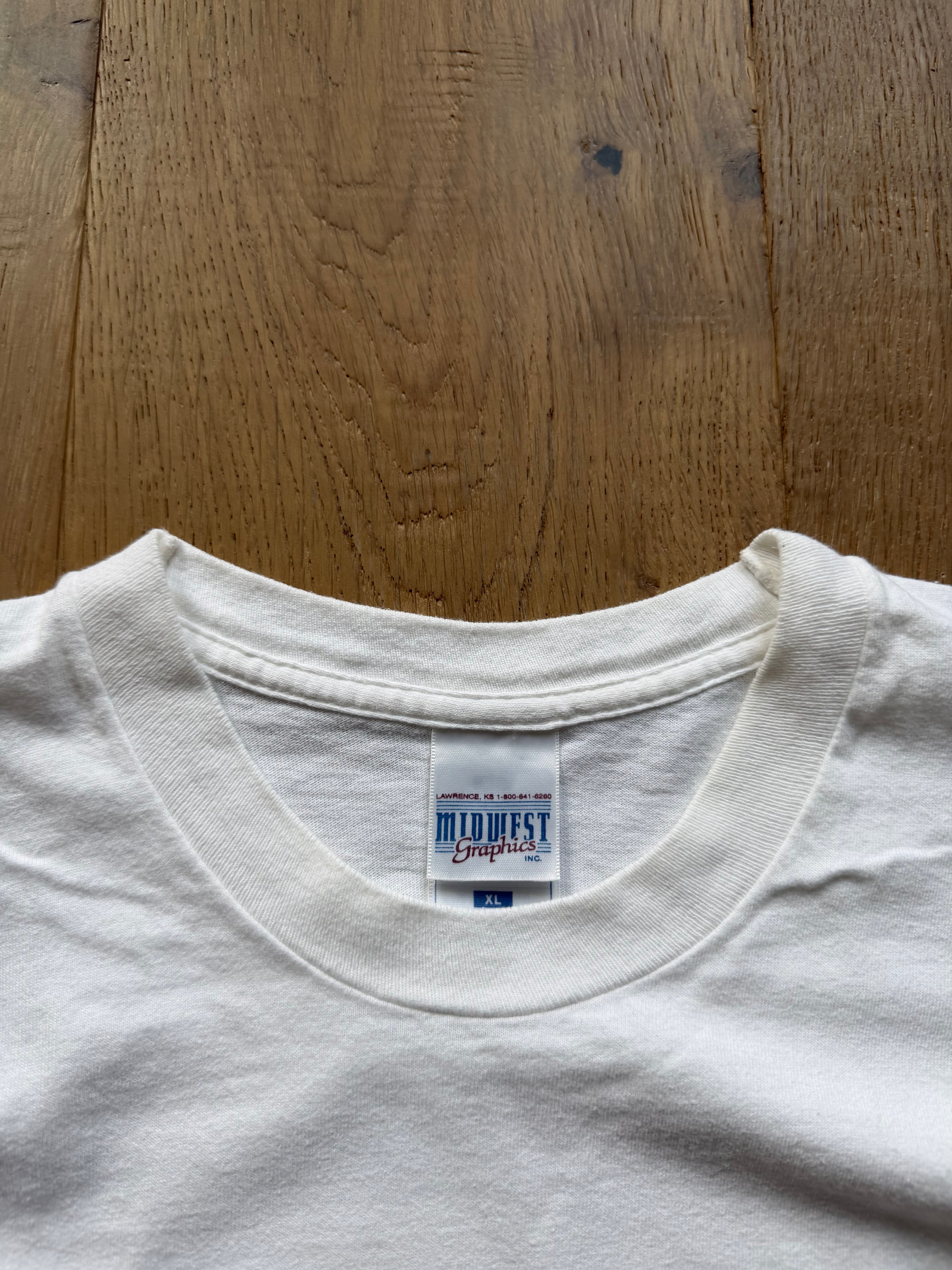 White 1997 NCAA Baseball Midwest Regional Plate Team T-Shirt XL