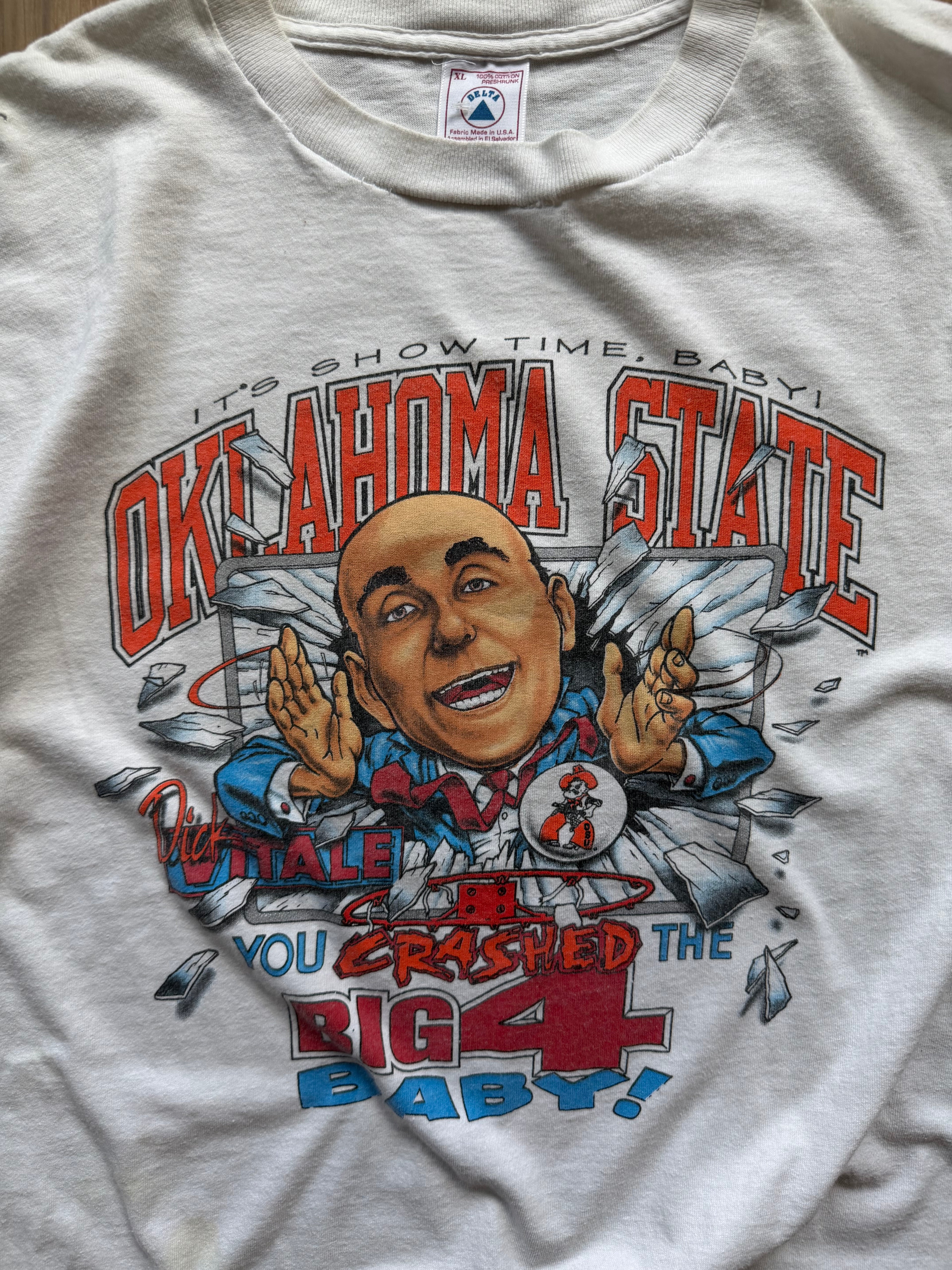 White 1995 Final Four OSU Dick Vitale Breakthrough T-Shirt XL (Flawed)