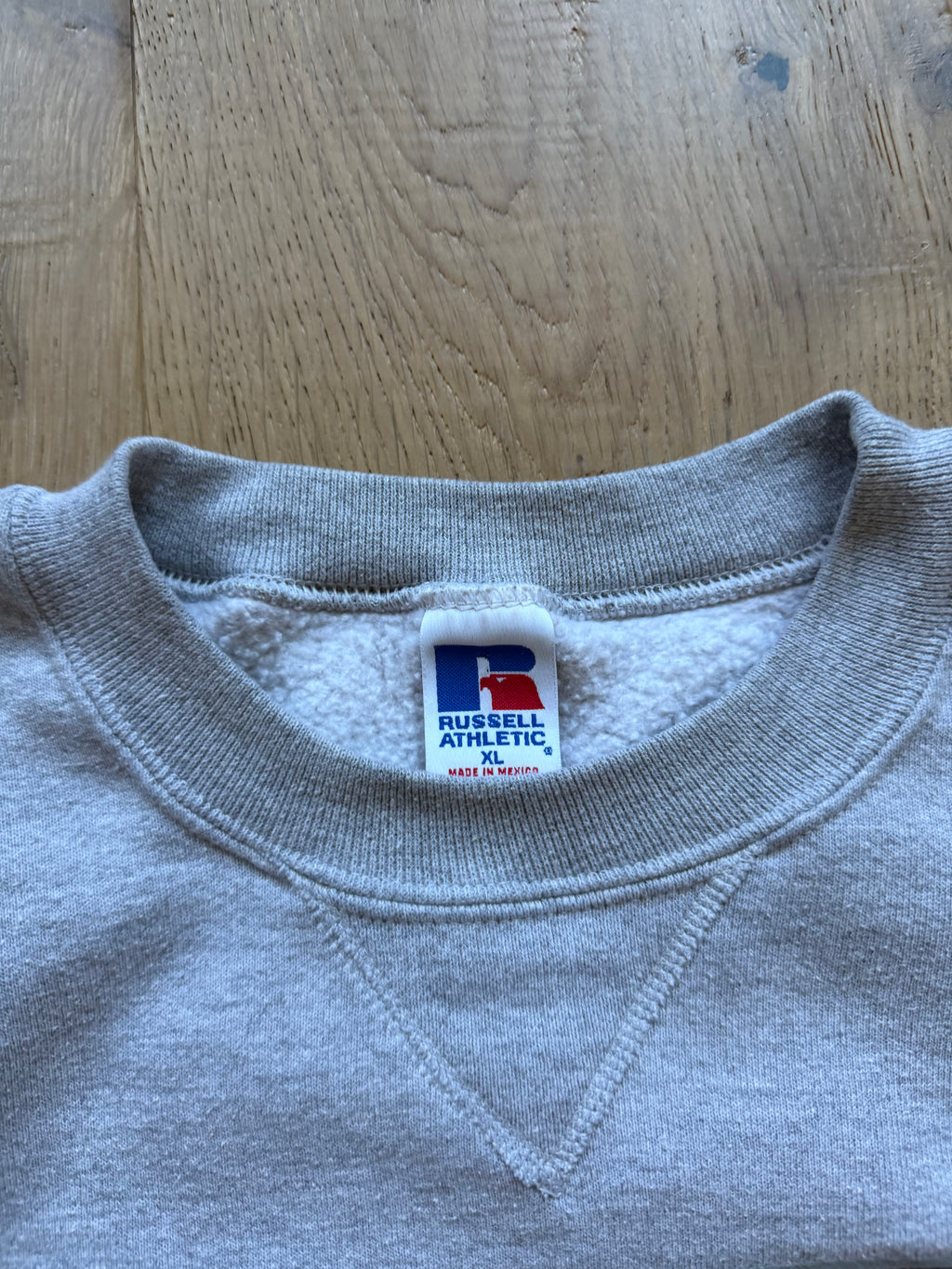 Grey 00s Russell Athletic OSU Slanted Logo Crewneck Sweatshirt XL