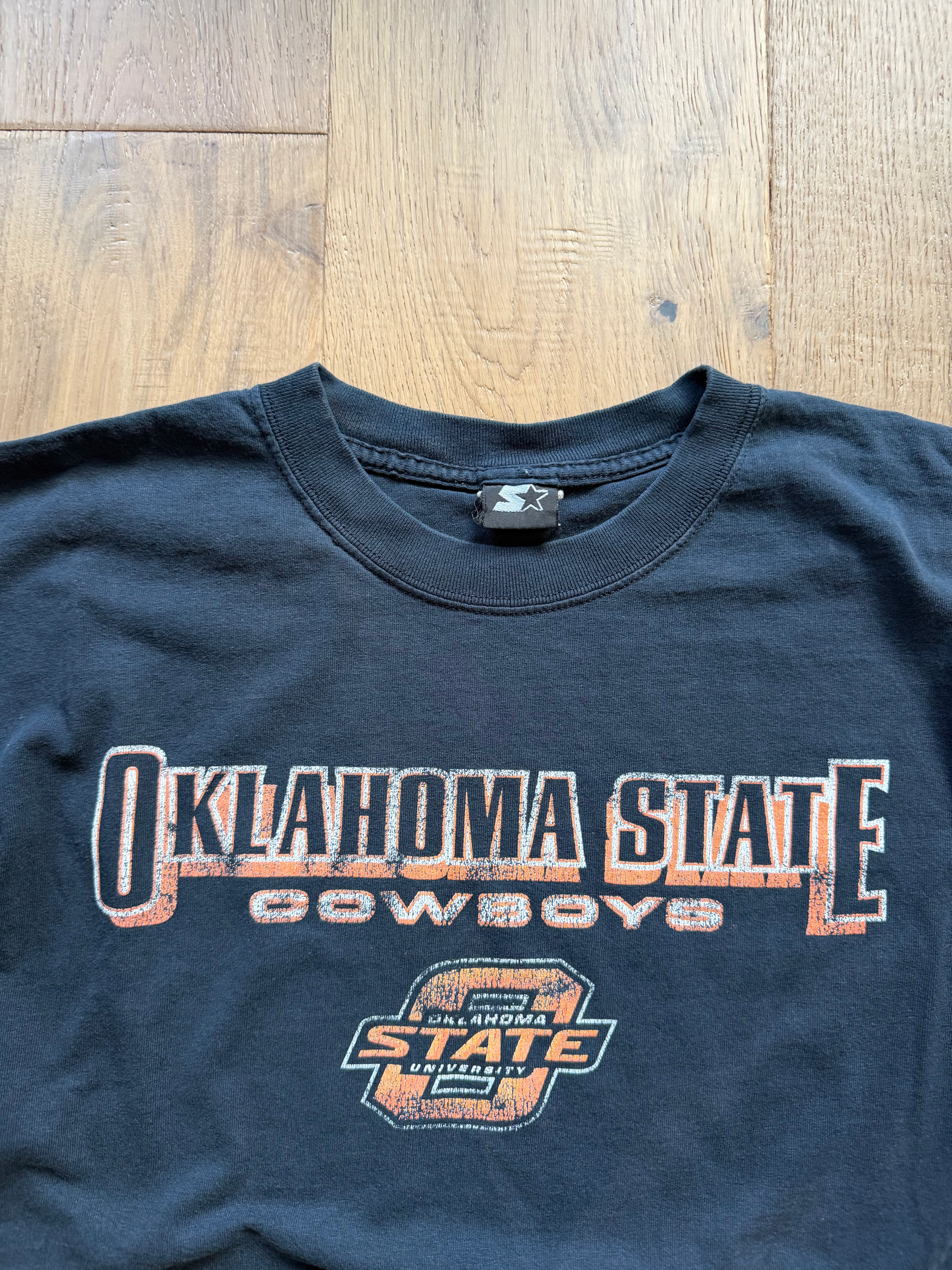 Faded Black 00s Starter Slanted Logo T-Shirt Large