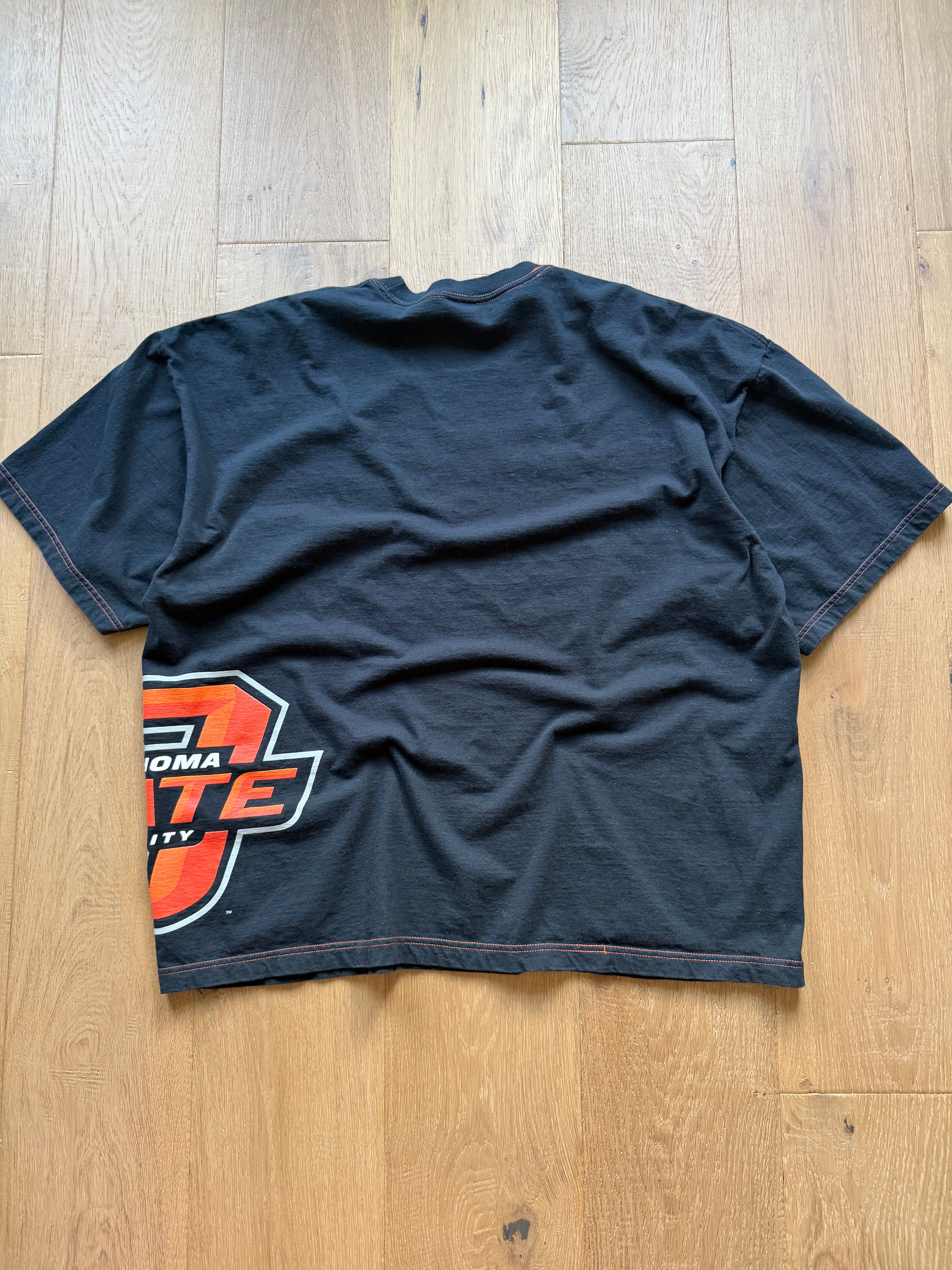 Black 00s Starter OSU Slanted Wraparound T-Shirt XXL