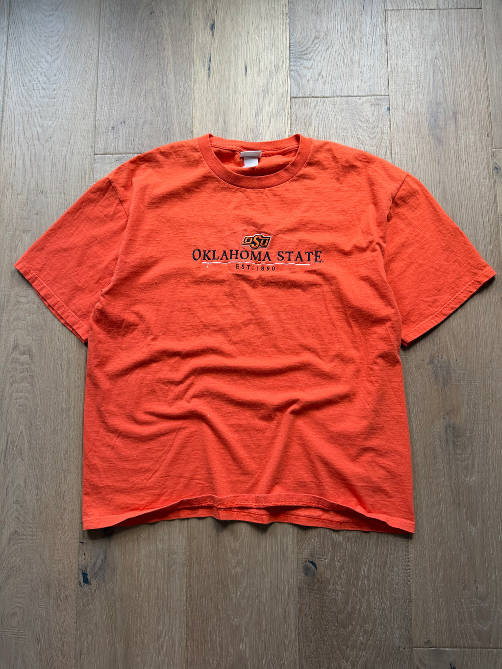 Orange 00s Lee OSU Embroidered T-Shirt XL