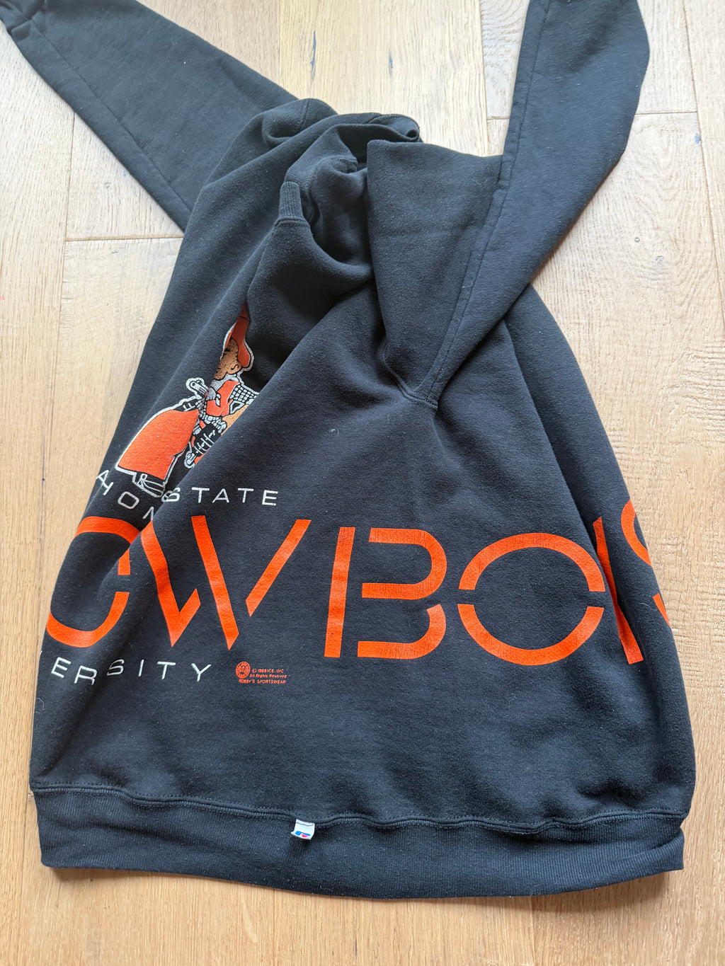 Black 80s Russell Athletic OSU Cowboys Wrap Around Crewneck Sweatshirt Medium