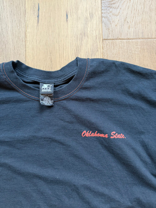 Black 00s Starter OSU Slanted Wraparound T-Shirt XXL