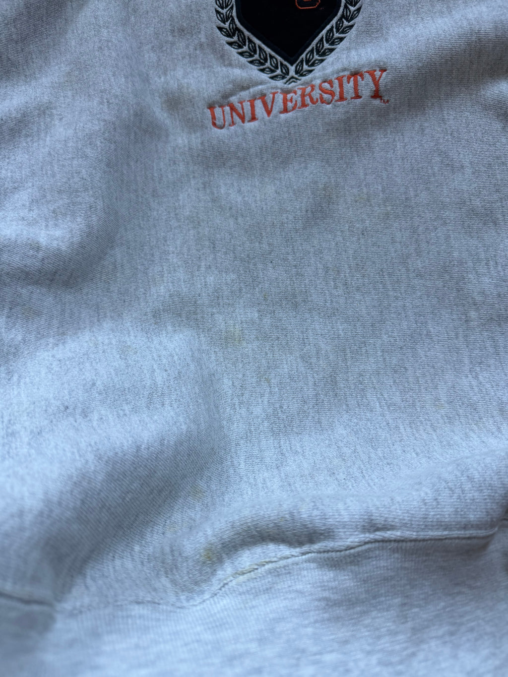 Grey 90s Signet OSU Crest Reverse Weave Crewneck Sweatshirt Medium
