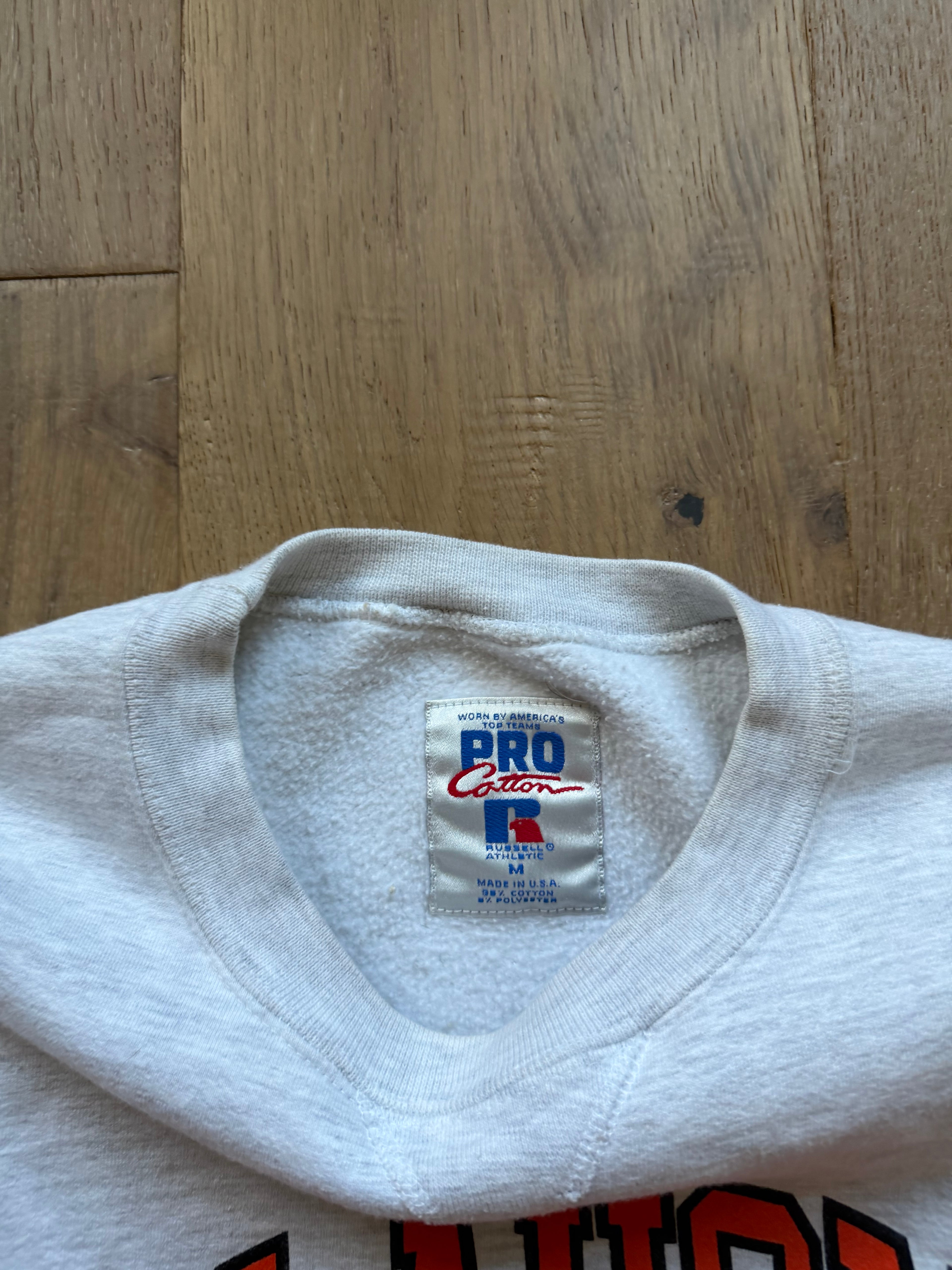 Light Grey 90s Russell Athletic Pro Cotton “Oklahoma State” Classic Crewneck Sweatshirt Medium